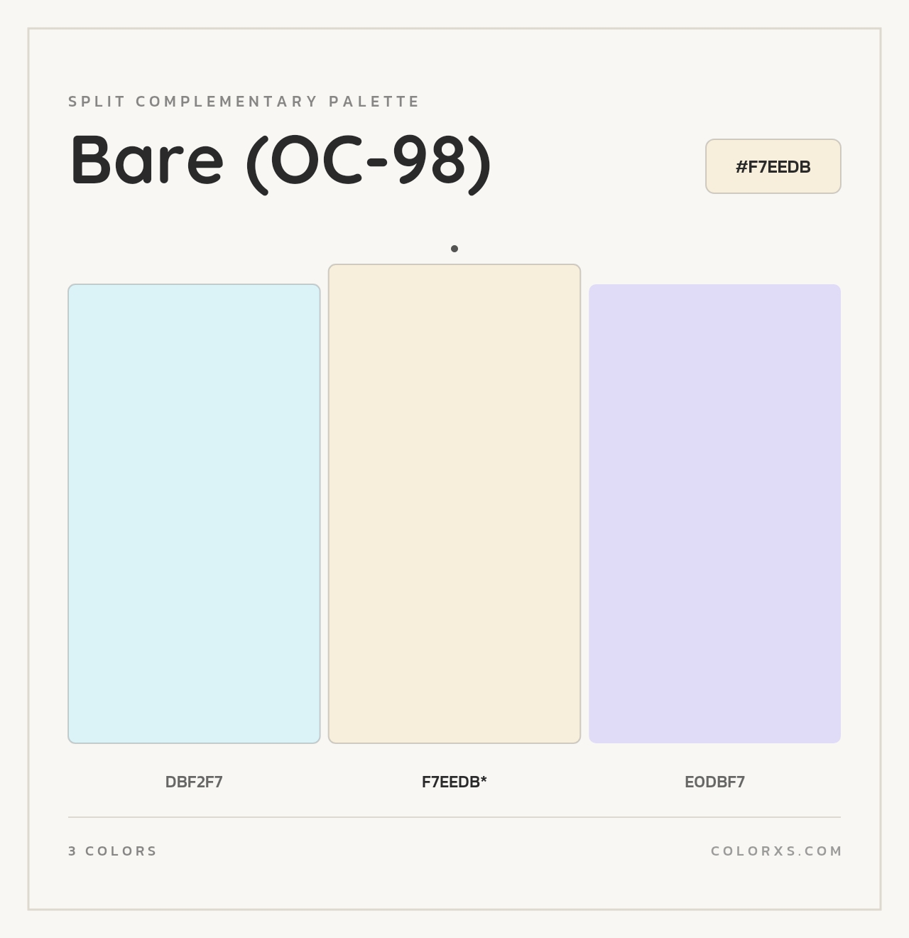 Bare (OC-98) - Split-Complementary Color Palette