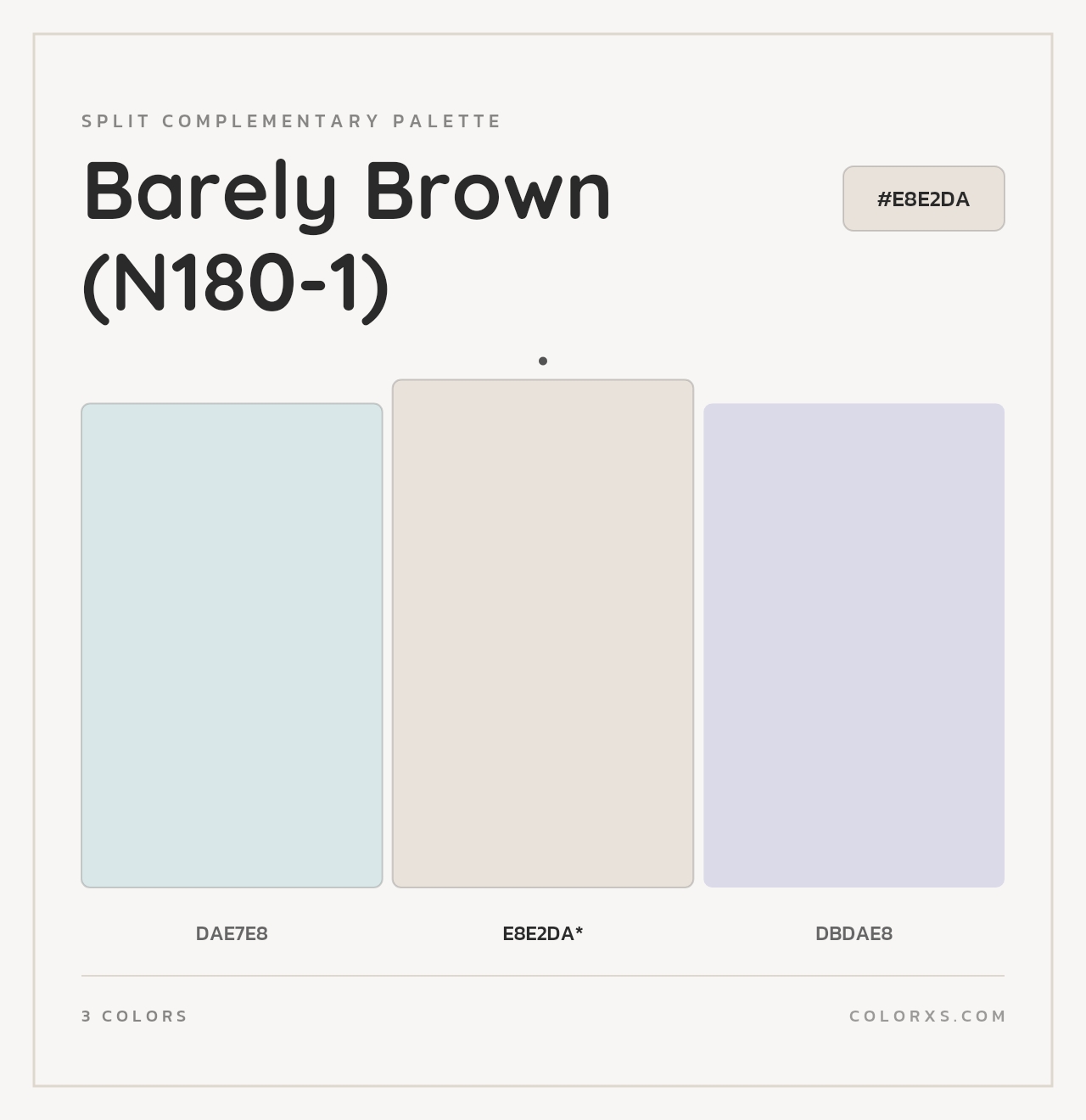 Barely Brown (N180-1) - Split-Complementary Color Palette