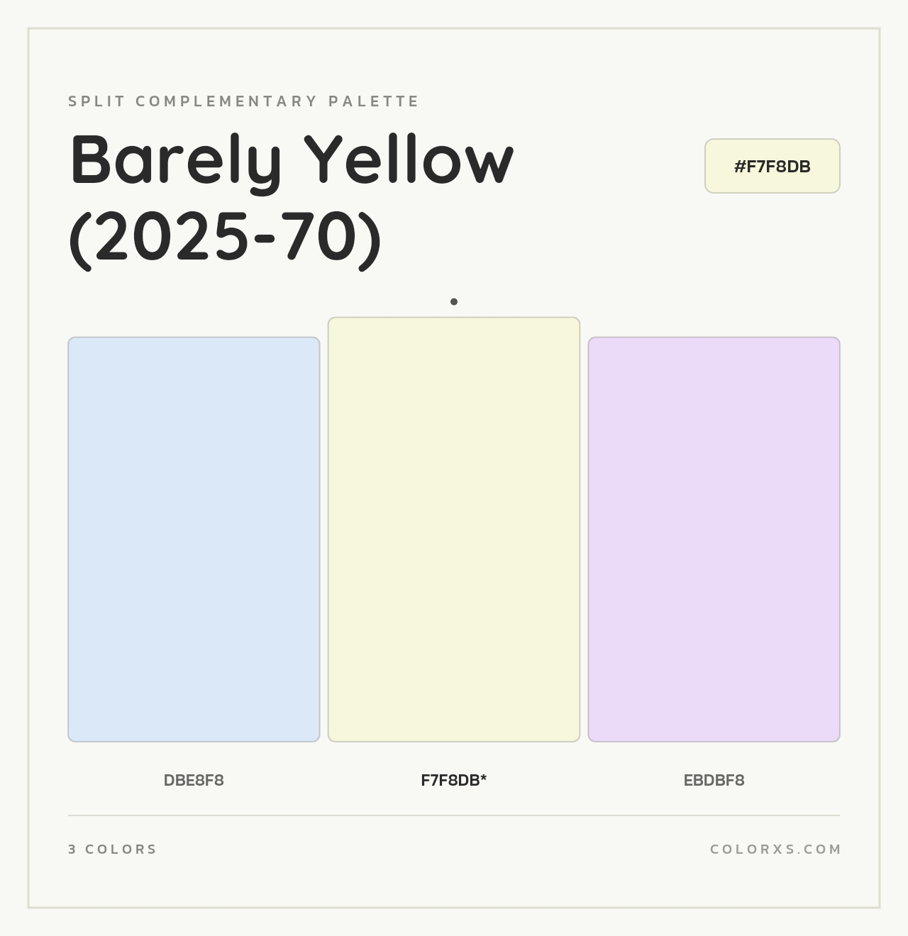 Barely Yellow (2025-70) - Split-Complementary Color Palette