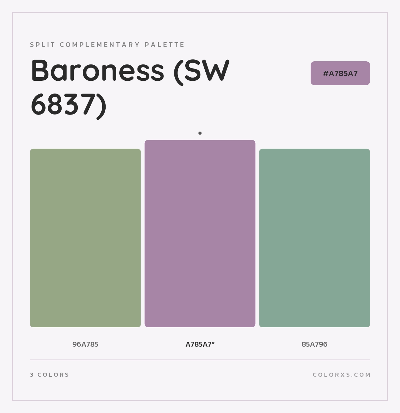 Baroness (SW 6837) - Split-Complementary Color Palette