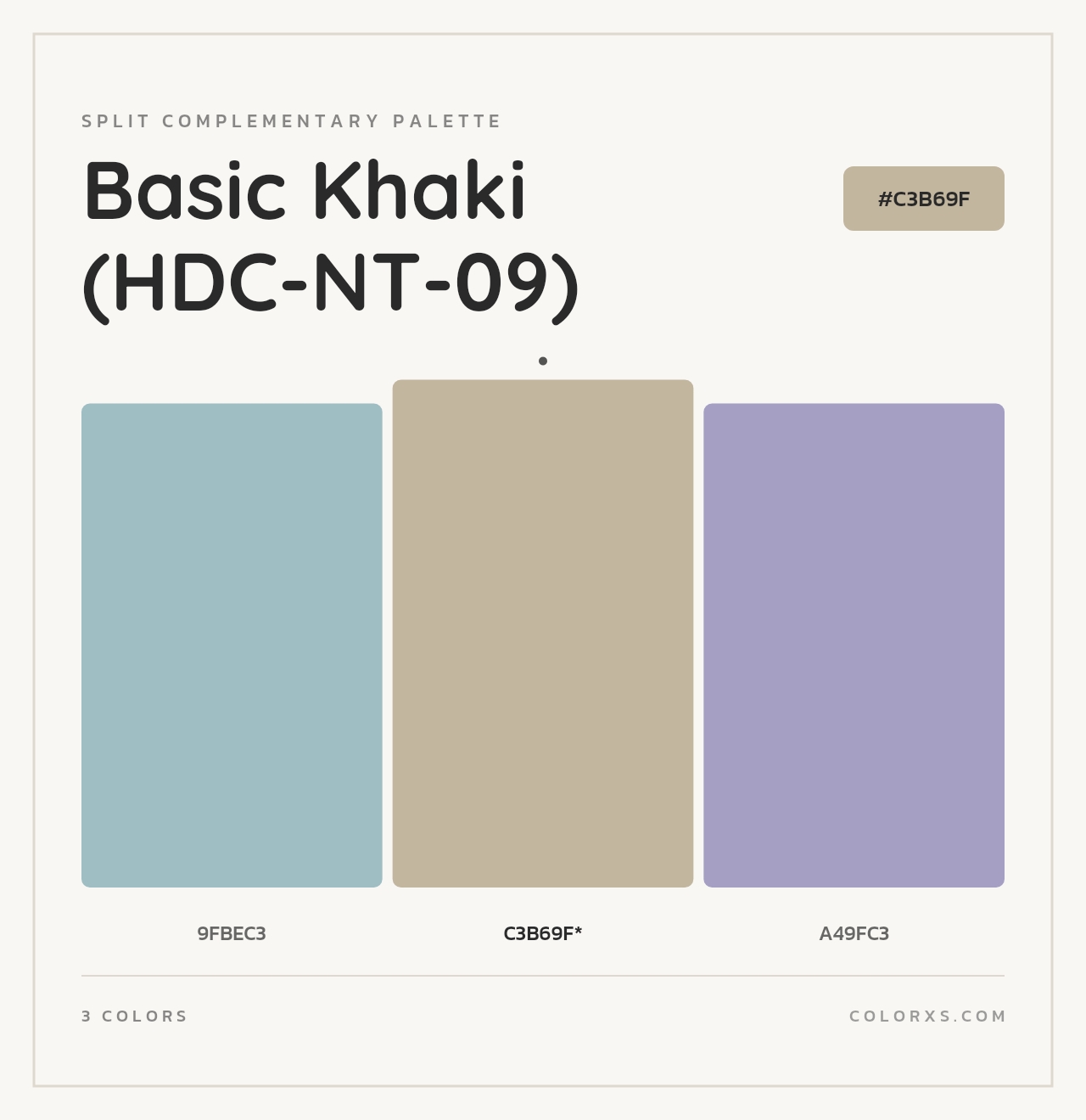 Basic Khaki (HDC-NT-09) - Split-Complementary Color Palette