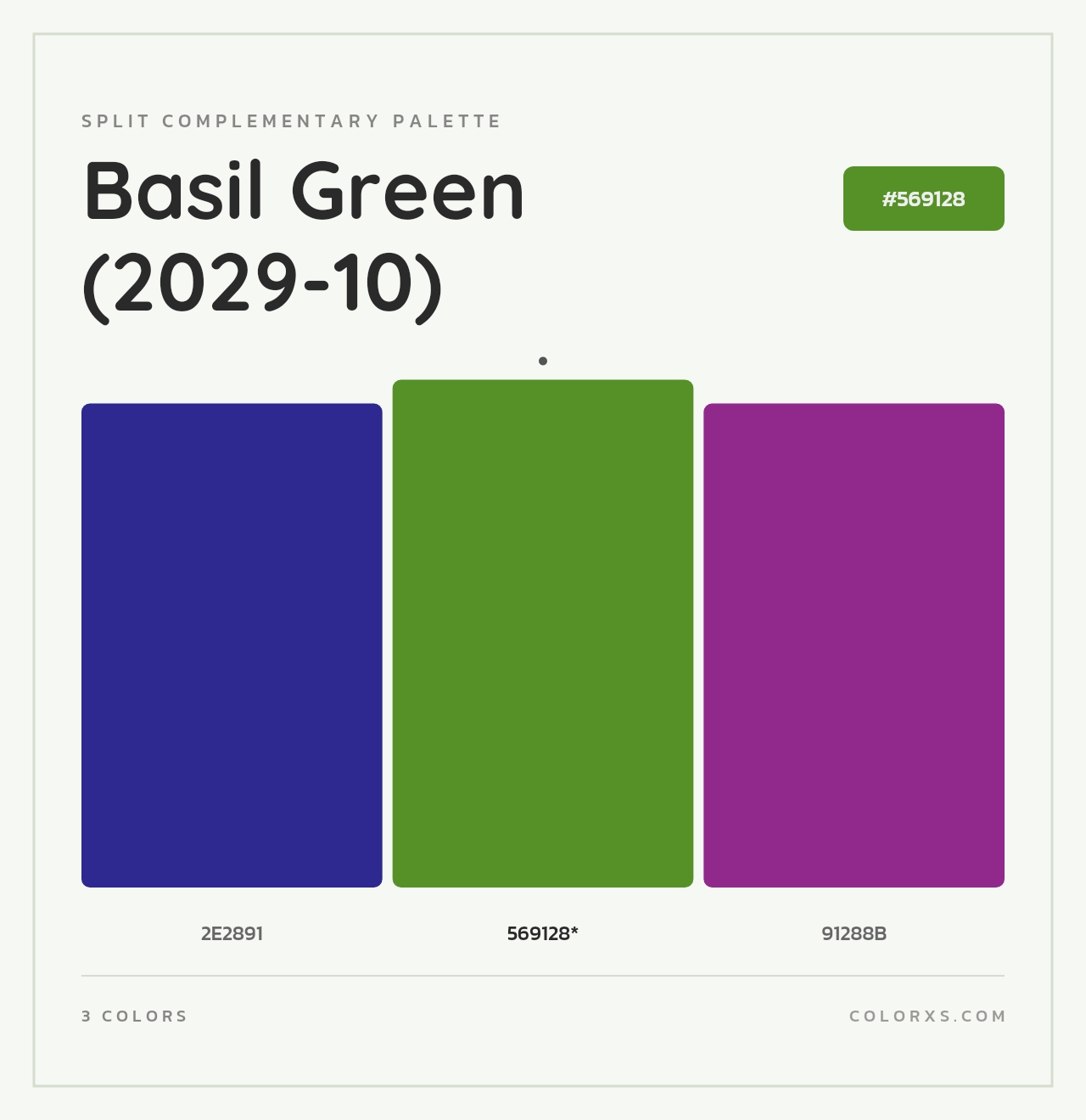 Basil Green (2029-10) - Split-Complementary Color Palette