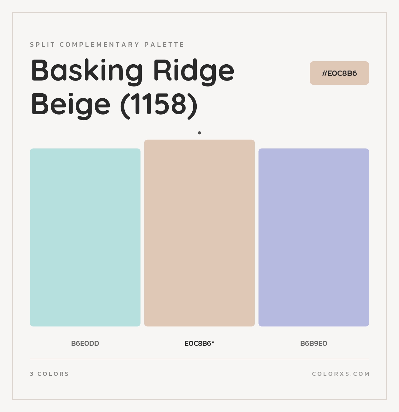 Basking Ridge Beige (1158) - Split-Complementary Color Palette