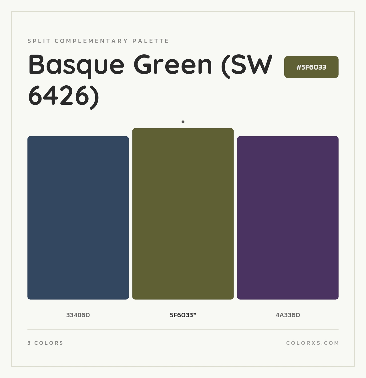 Basque Green (SW 6426) - Split-Complementary Color Palette