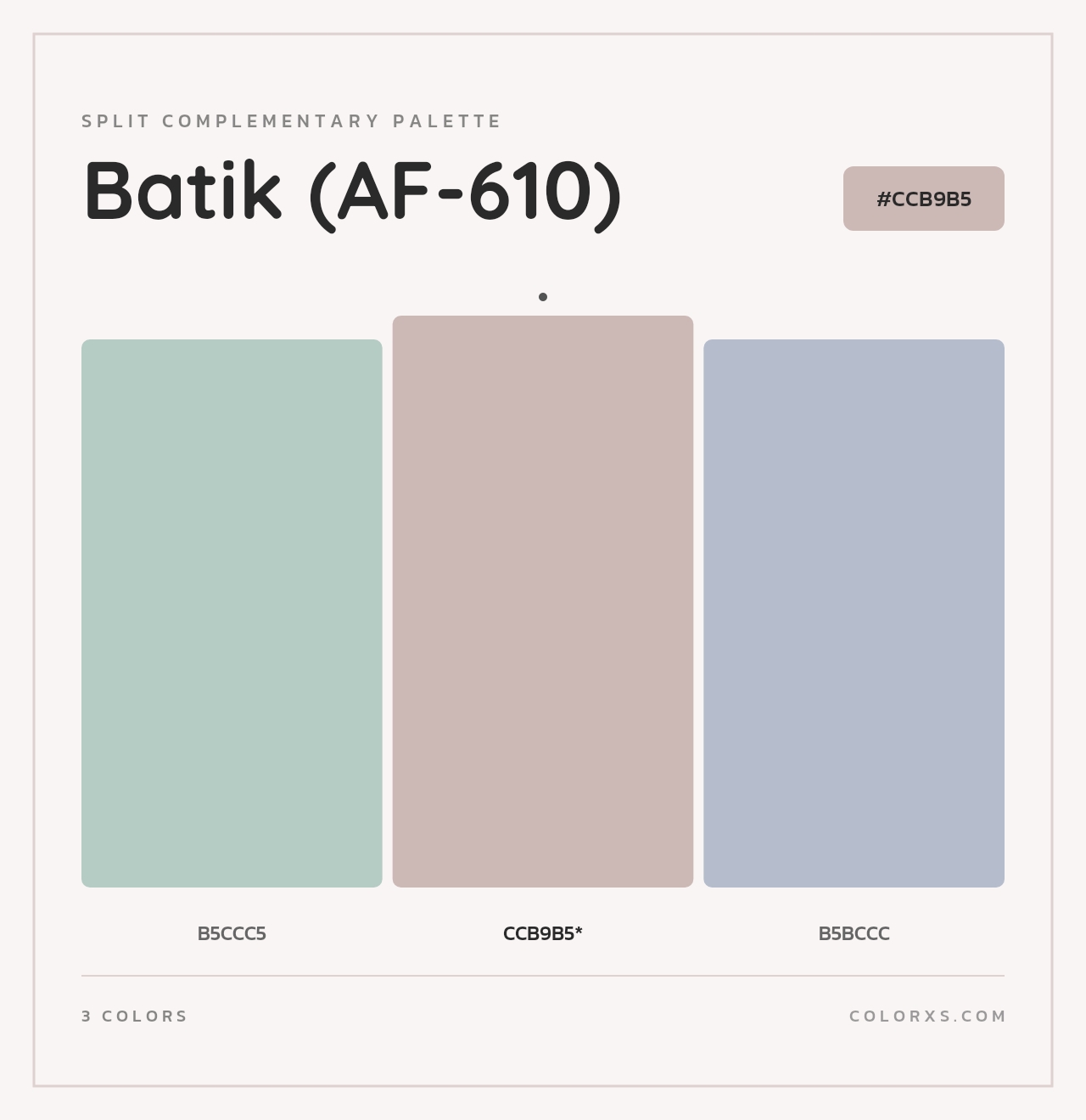 Batik (AF-610) - Split-Complementary Color Palette