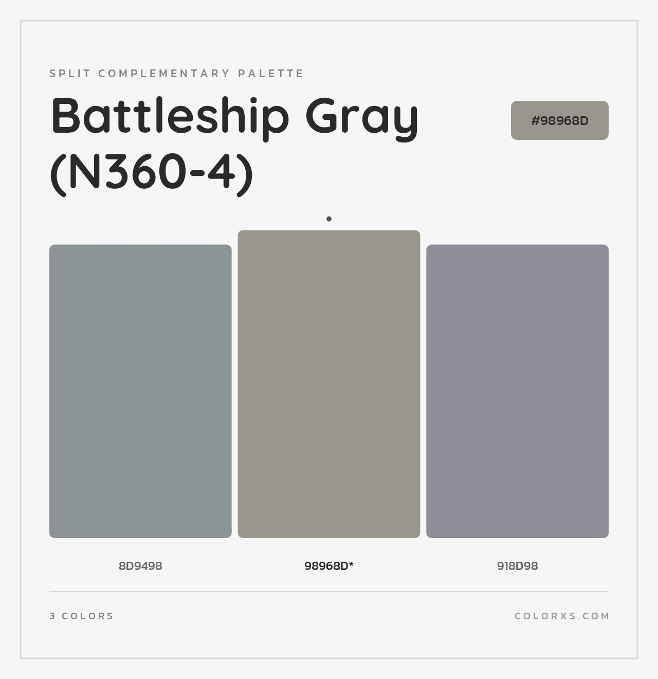 Battleship Gray (N360-4) - Split-Complementary Color Palette