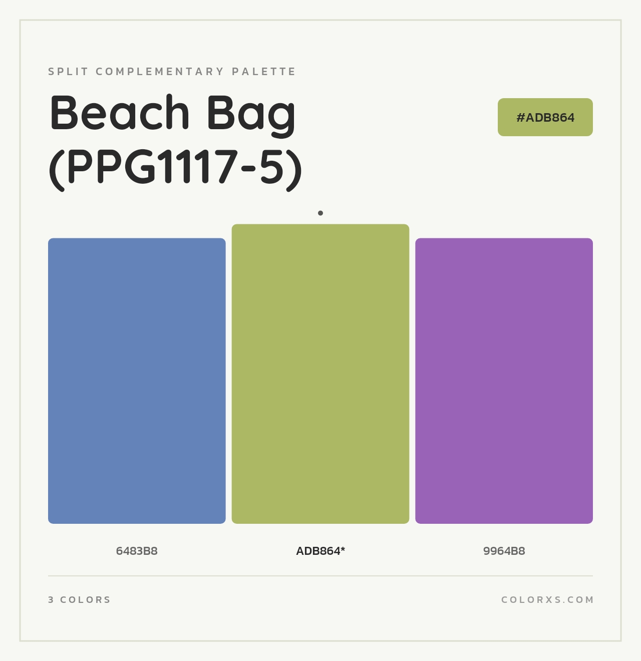 Beach Bag (PPG1117-5) - Split-Complementary Color Palette