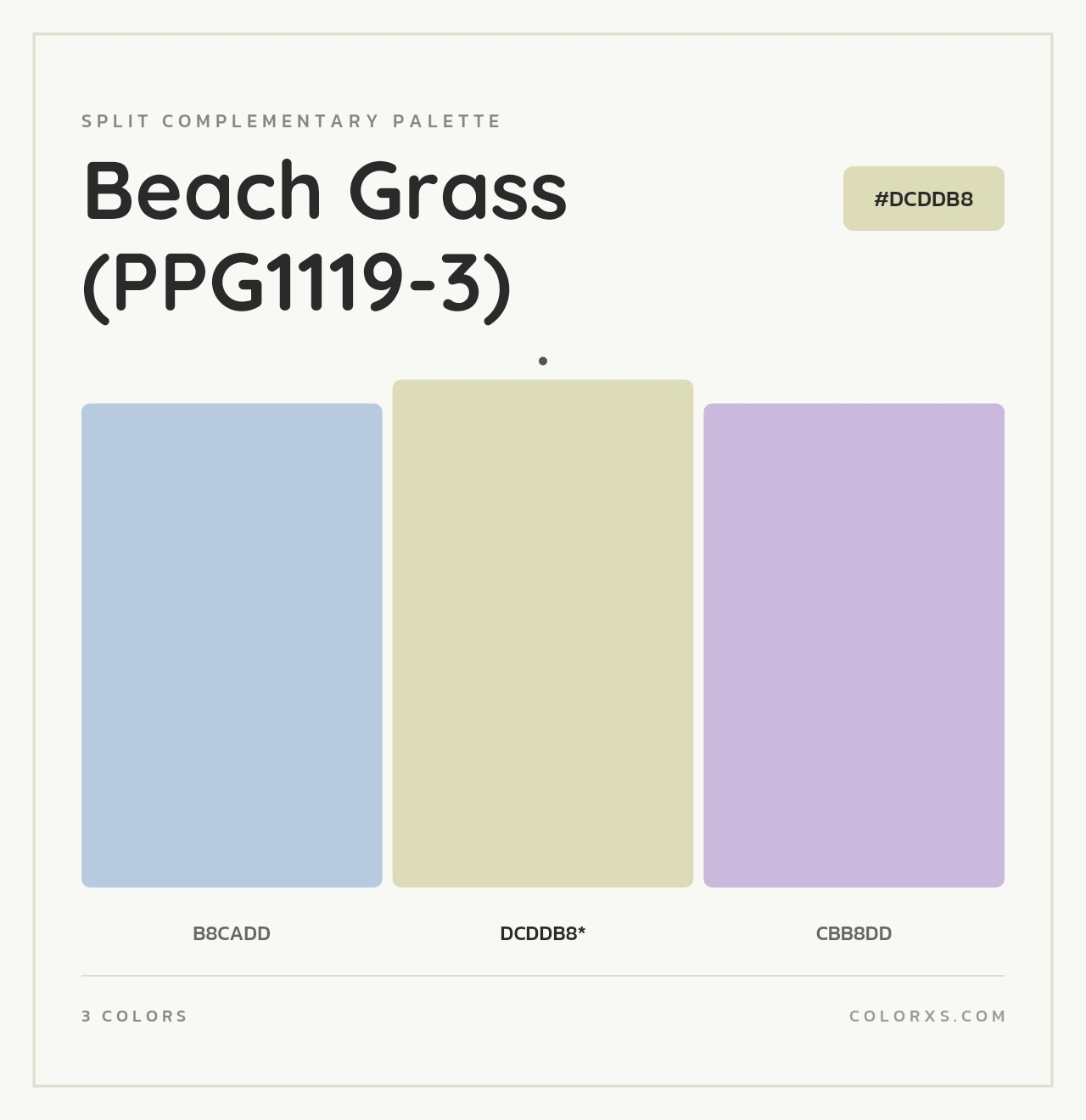 Beach Grass (PPG1119-3) - Split-Complementary Color Palette