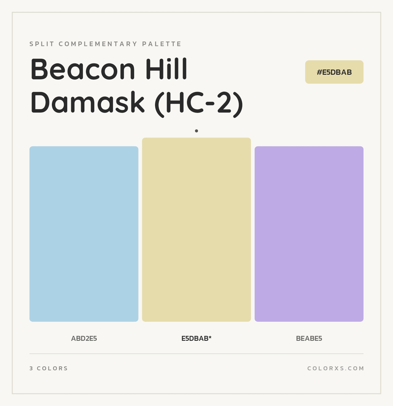 Beacon Hill Damask (HC-2) - Split-Complementary Color Palette