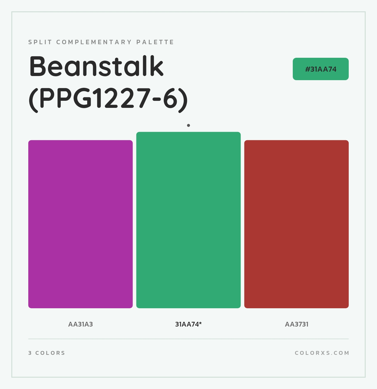 Beanstalk (PPG1227-6) - Split-Complementary Color Palette