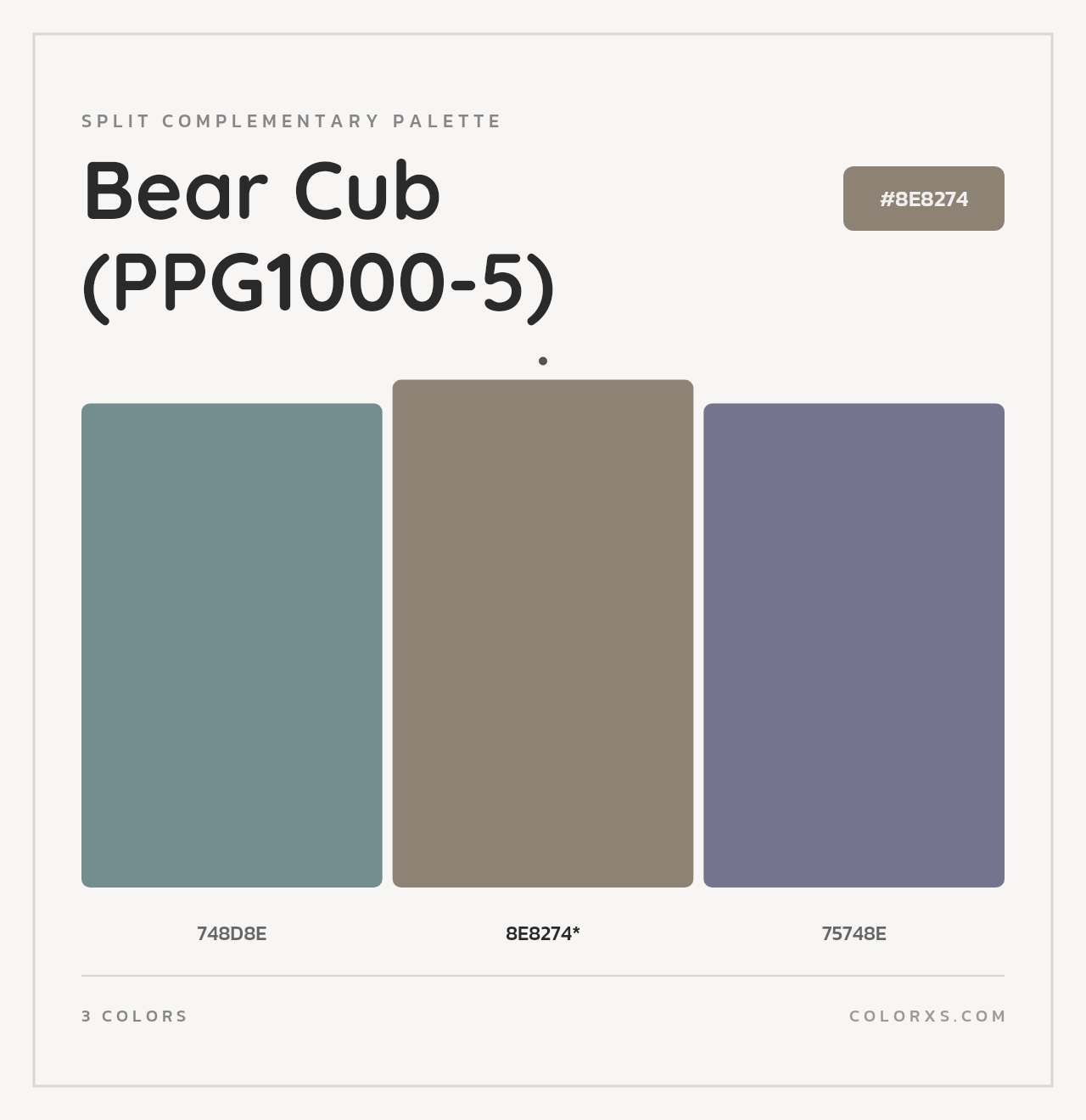 Bear Cub (PPG1000-5) - Split-Complementary Color Palette
