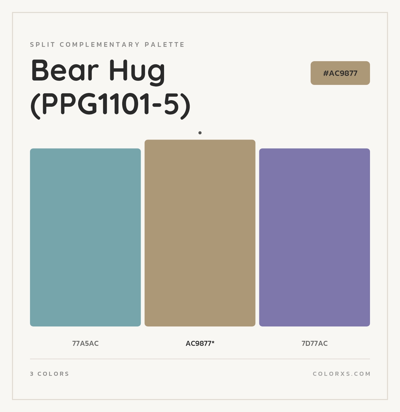 Bear Hug (PPG1101-5) - Split-Complementary Color Palette