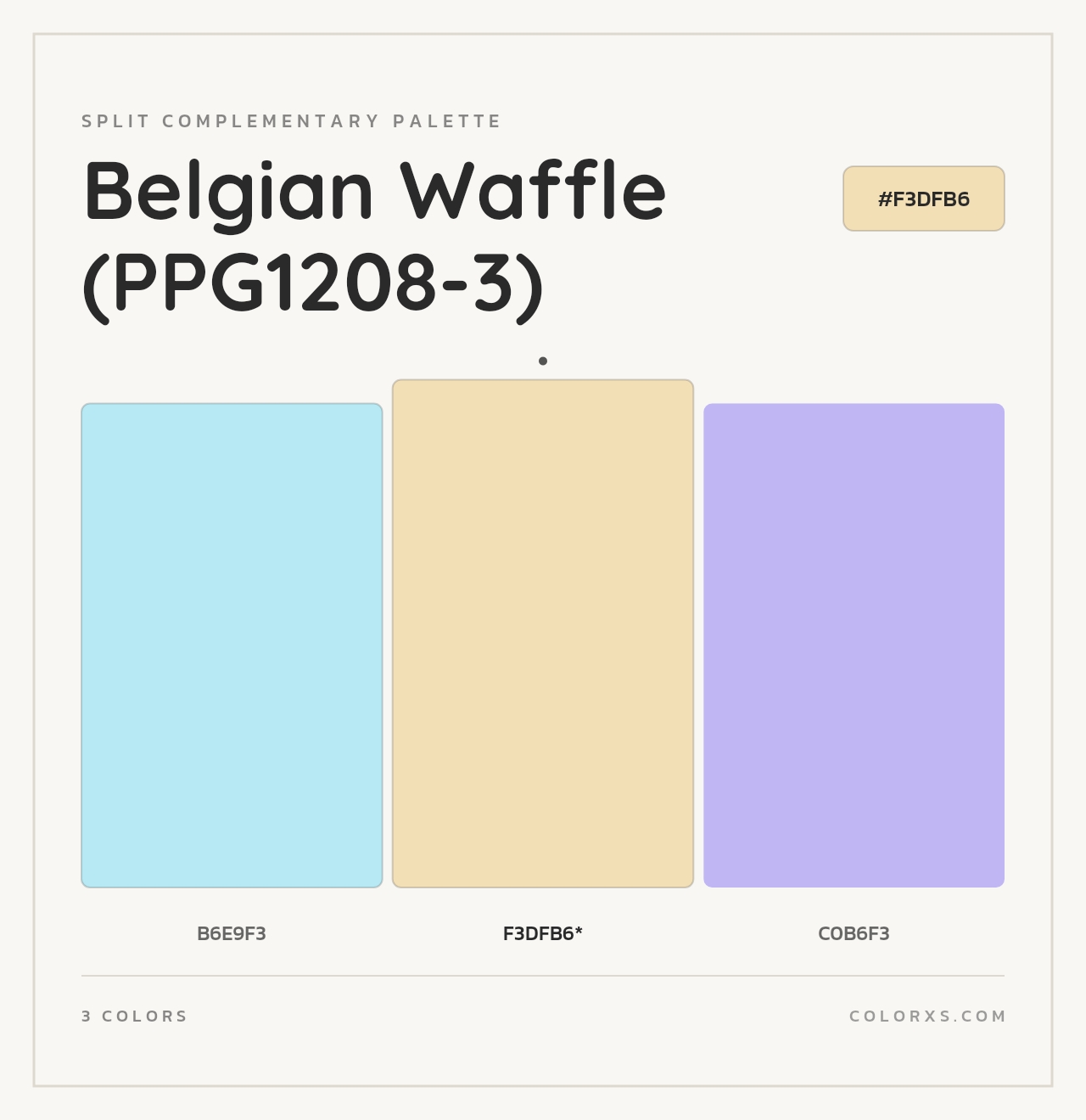 Belgian Waffle (PPG1208-3) - Split-Complementary Color Palette