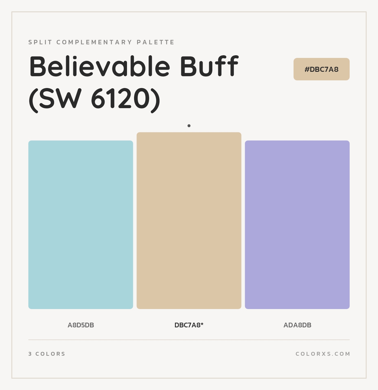 Believable Buff (SW 6120) - Split-Complementary Color Palette