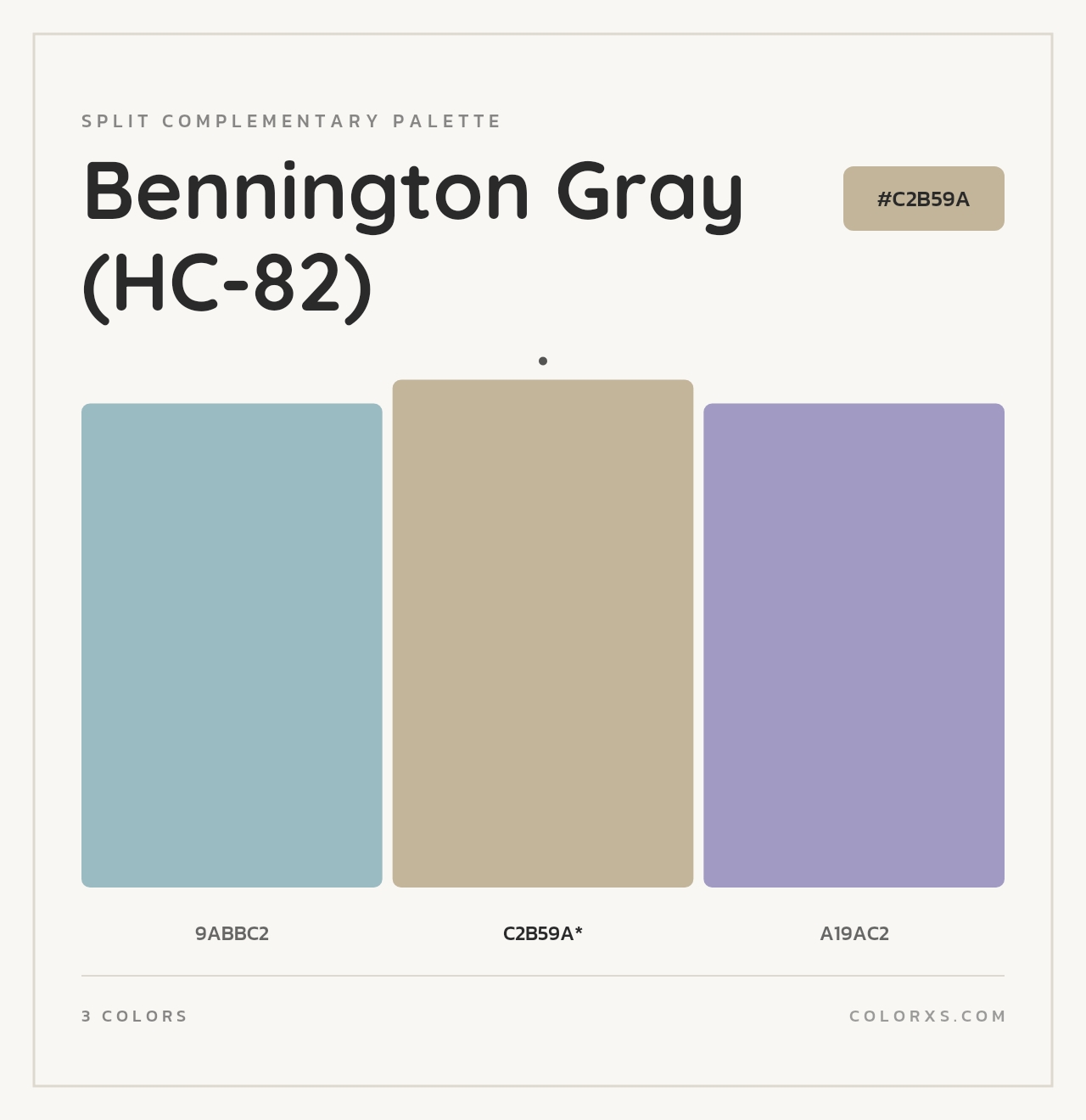 Bennington Gray (HC-82) - Split-Complementary Color Palette