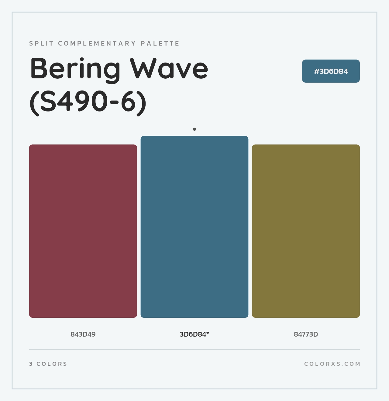Bering Wave (S490-6) - Split-Complementary Color Palette