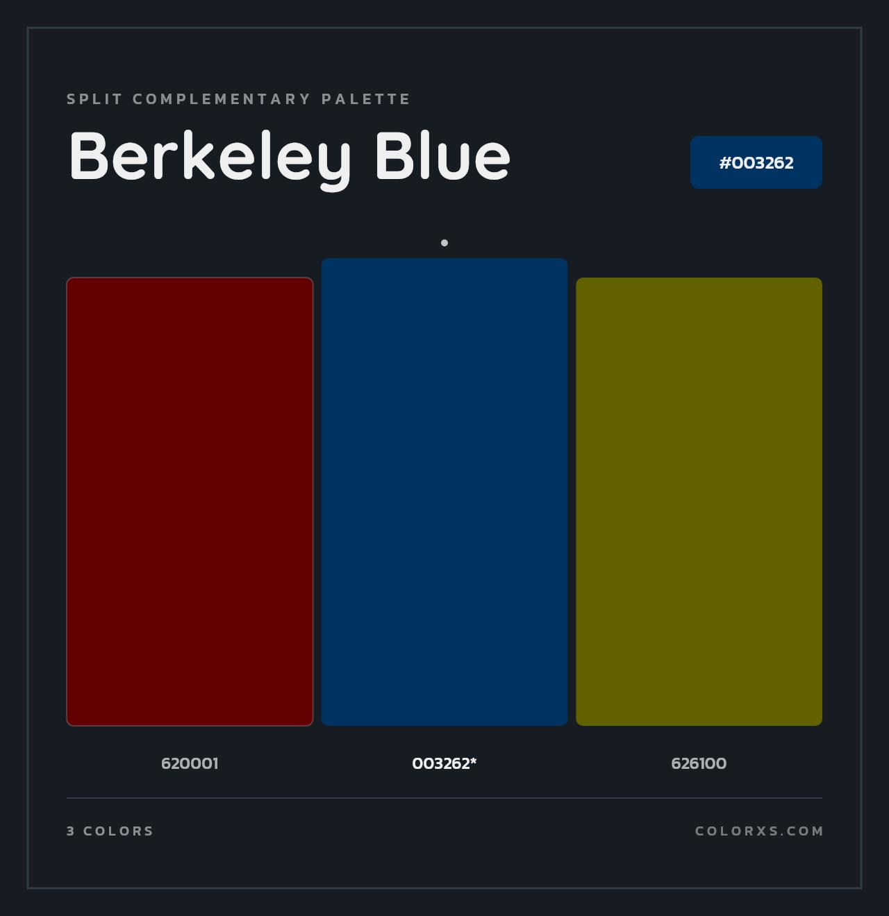 Berkeley Blue - Split-Complementary Color Palette