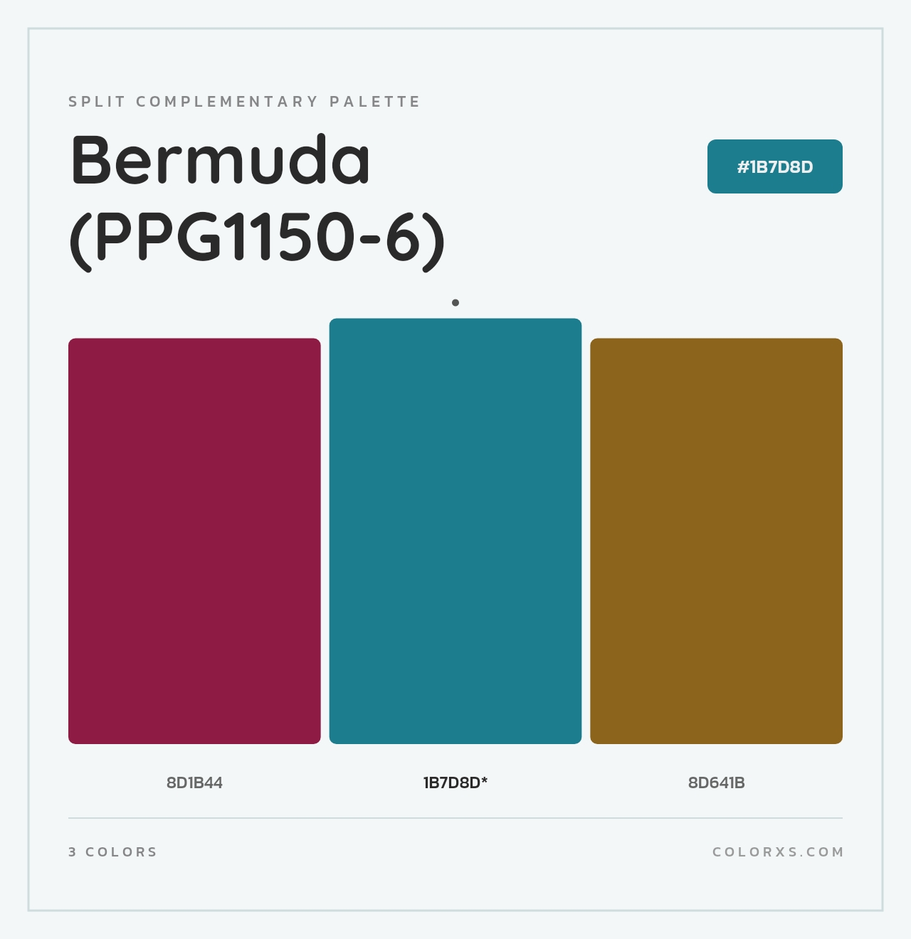 Bermuda (PPG1150-6) - Split-Complementary Color Palette