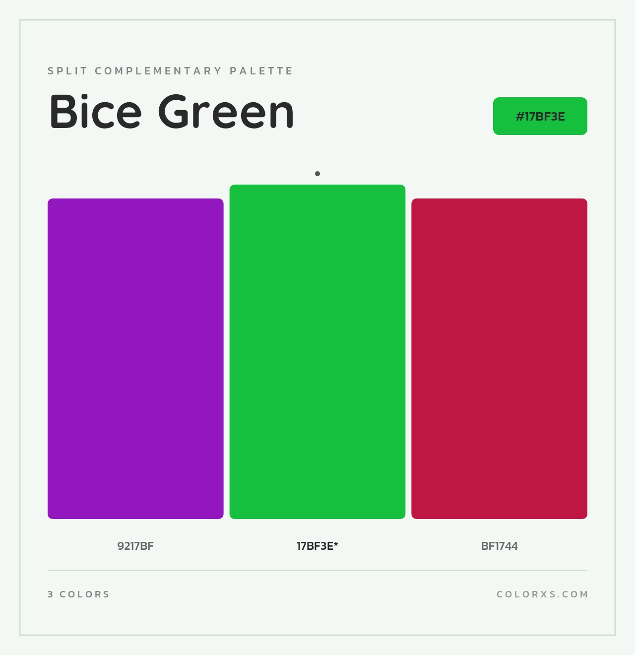 Bice Green - Split-Complementary Color Palette