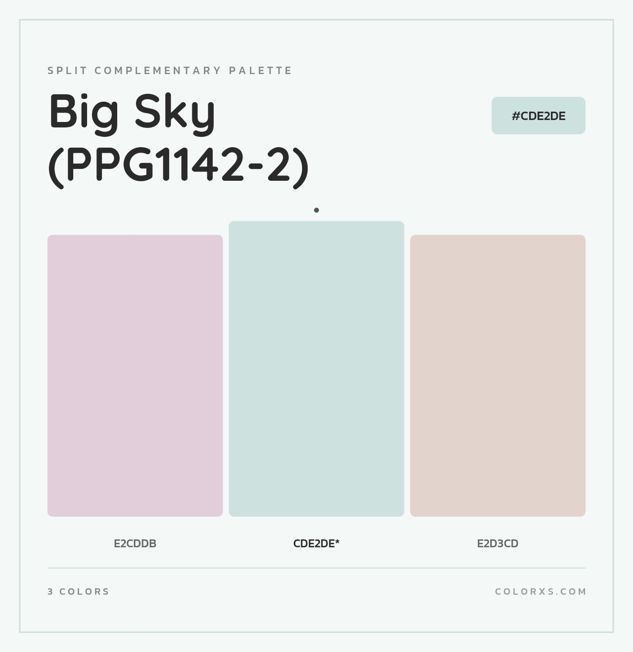 Big Sky (PPG1142-2) - Split-Complementary Color Palette