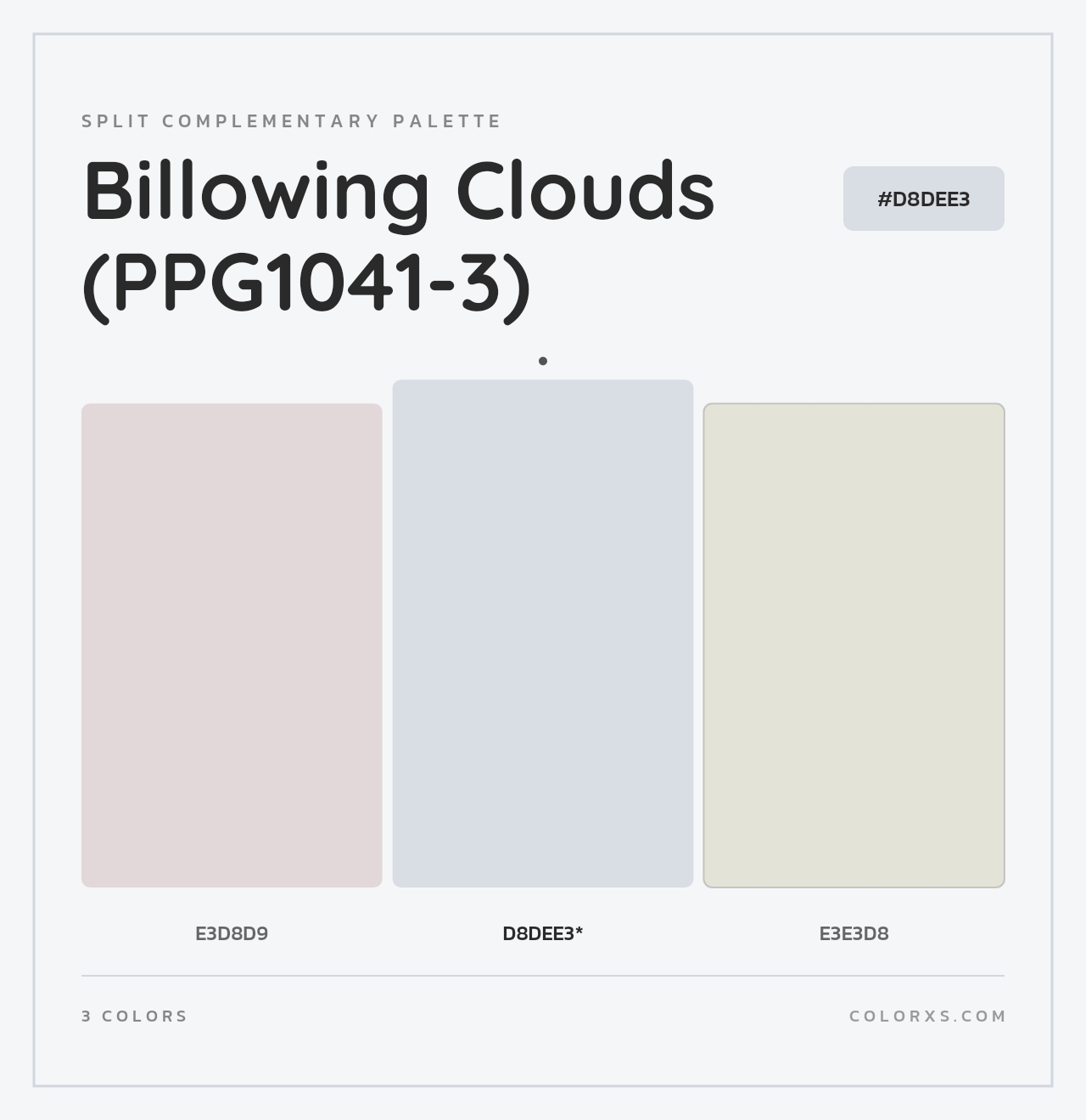 Billowing Clouds (PPG1041-3) - Split-Complementary Color Palette