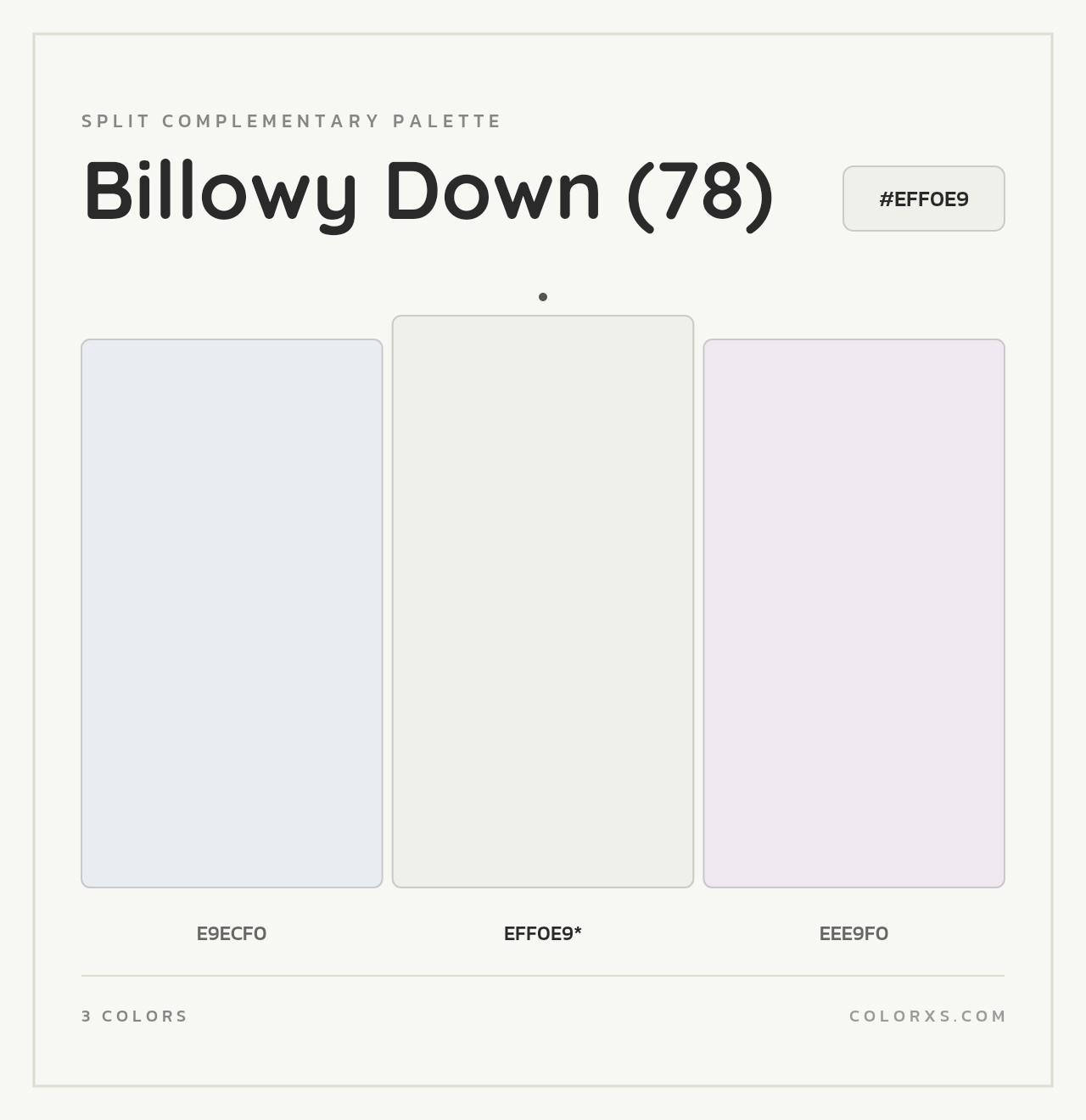Billowy Down (78) - Split-Complementary Color Palette
