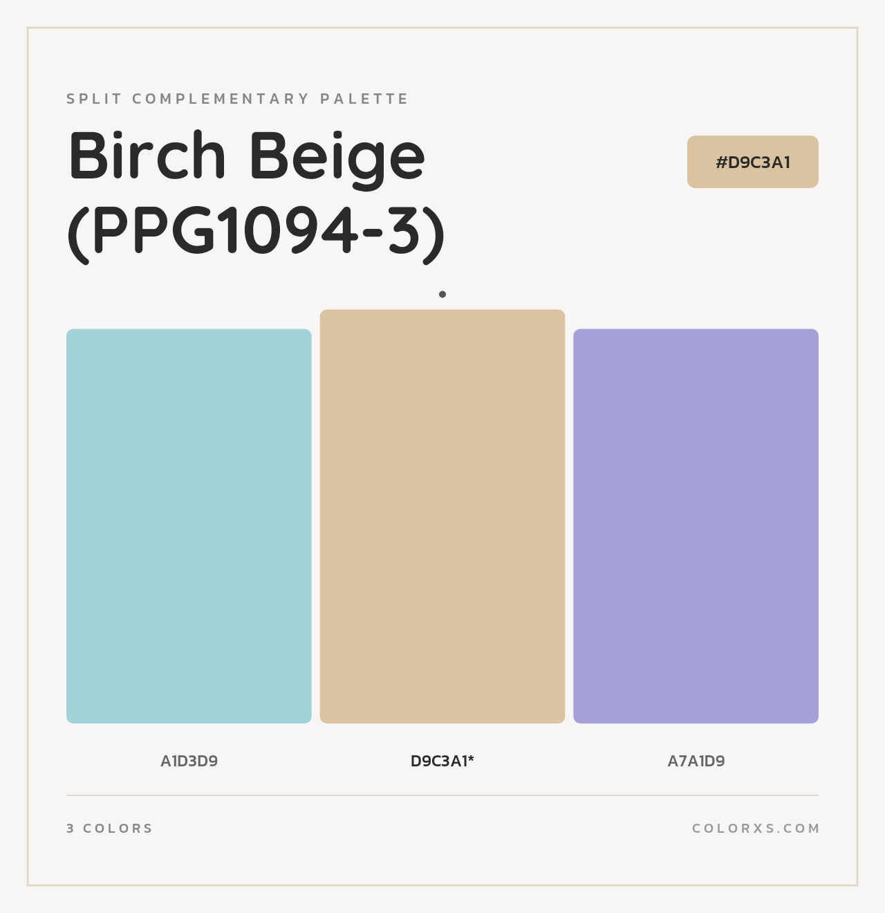 Birch Beige (PPG1094-3) - Split-Complementary Color Palette