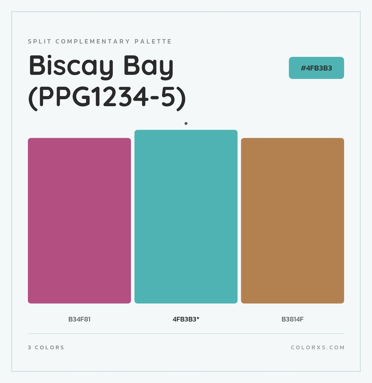 Biscay Bay (PPG1234-5) - Split-Complementary Color Palette