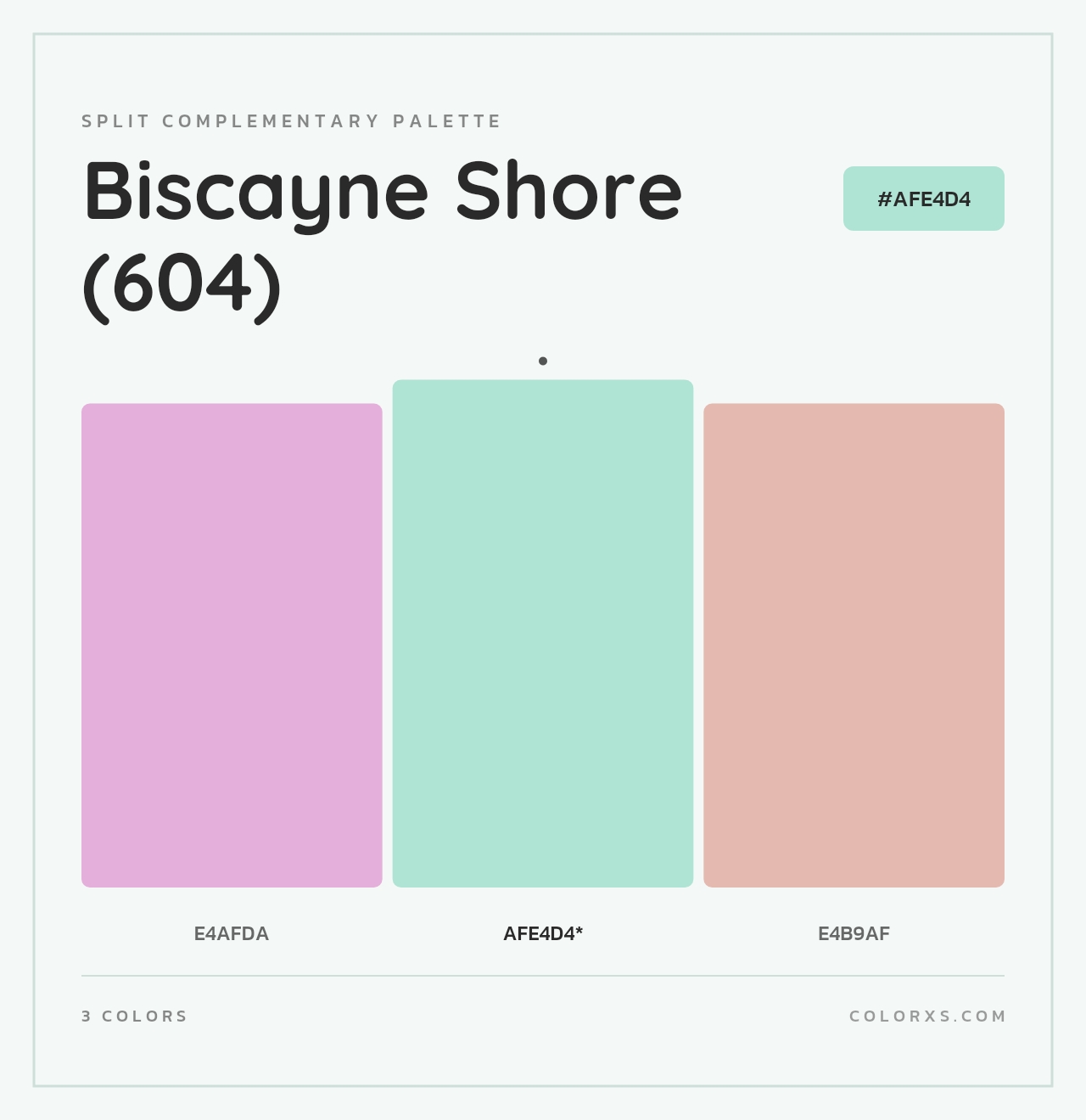 Biscayne Shore (604) - Split-Complementary Color Palette