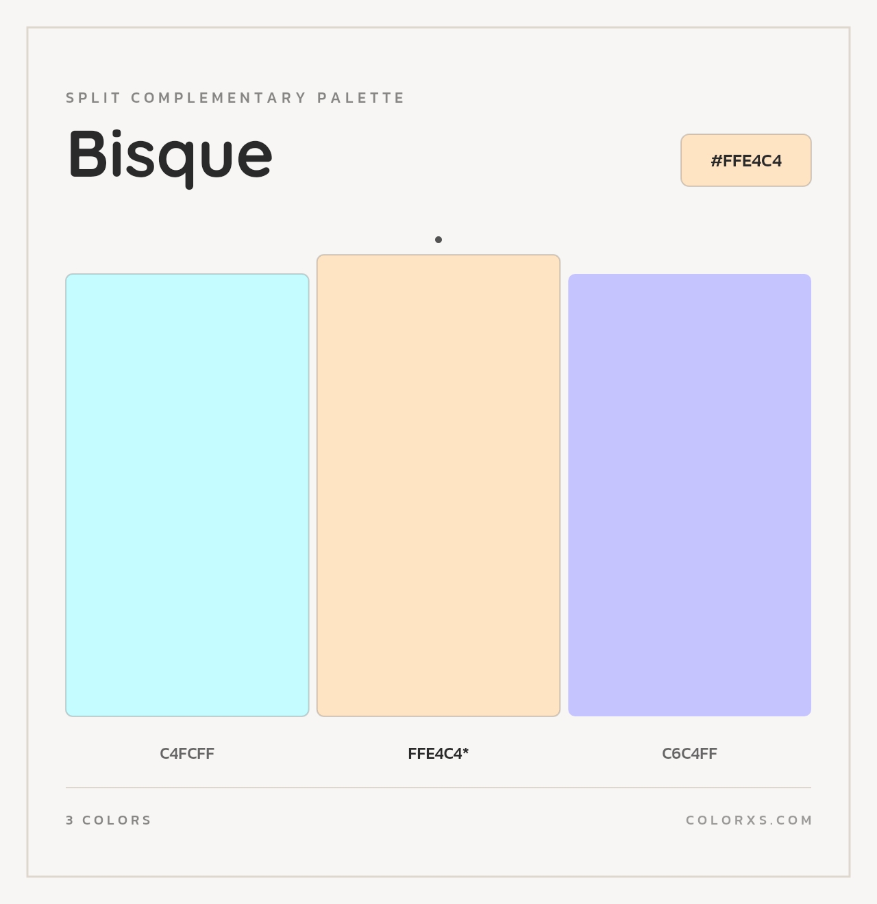 Bisque - Split-Complementary Color Palette