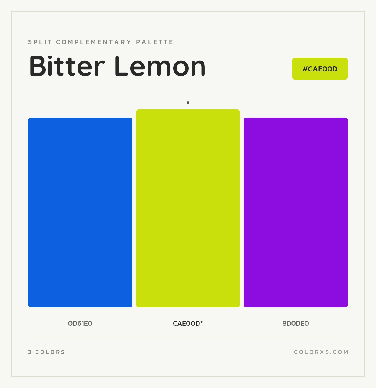 Bitter Lemon - Split-Complementary Color Palette