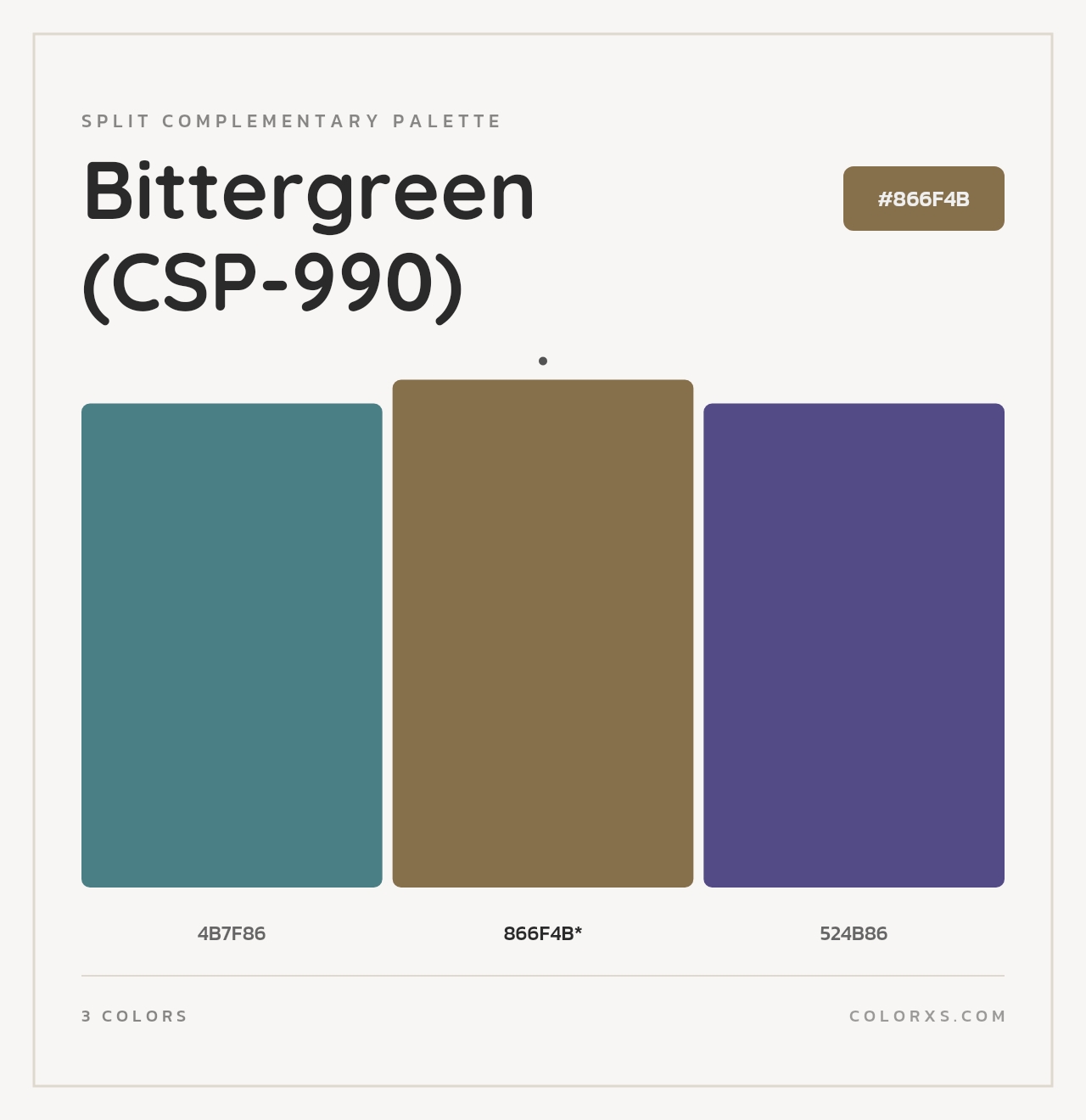 Bittergreen (CSP-990) - Split-Complementary Color Palette
