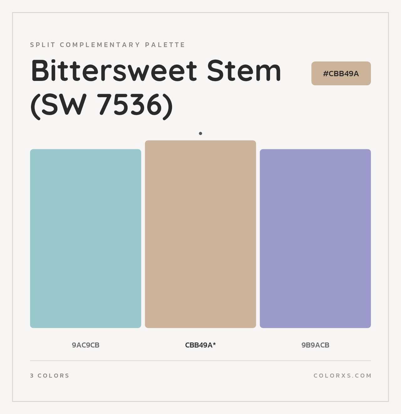 Bittersweet Stem (SW 7536) - Split-Complementary Color Palette