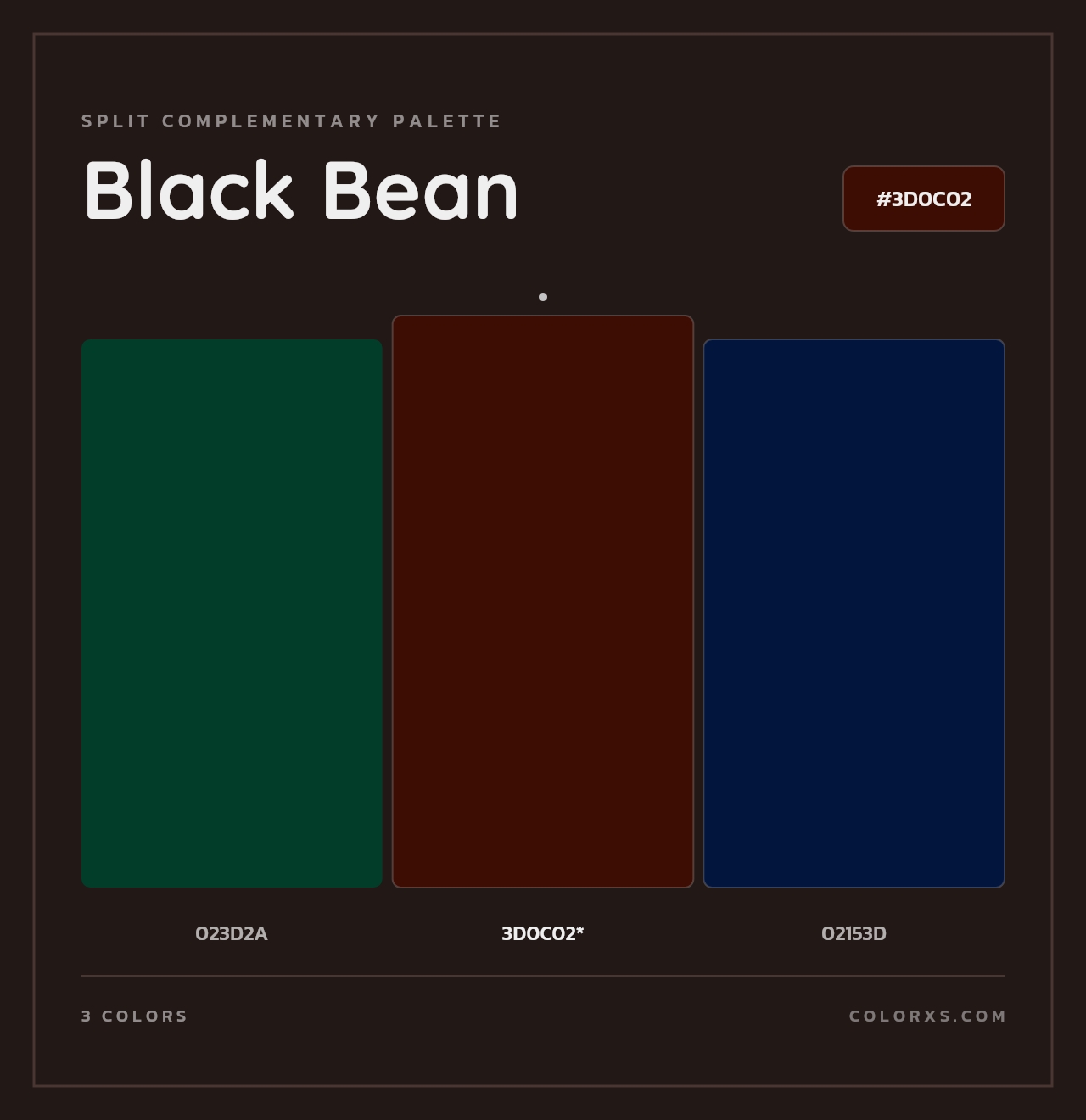 Black Bean - Split-Complementary Color Palette