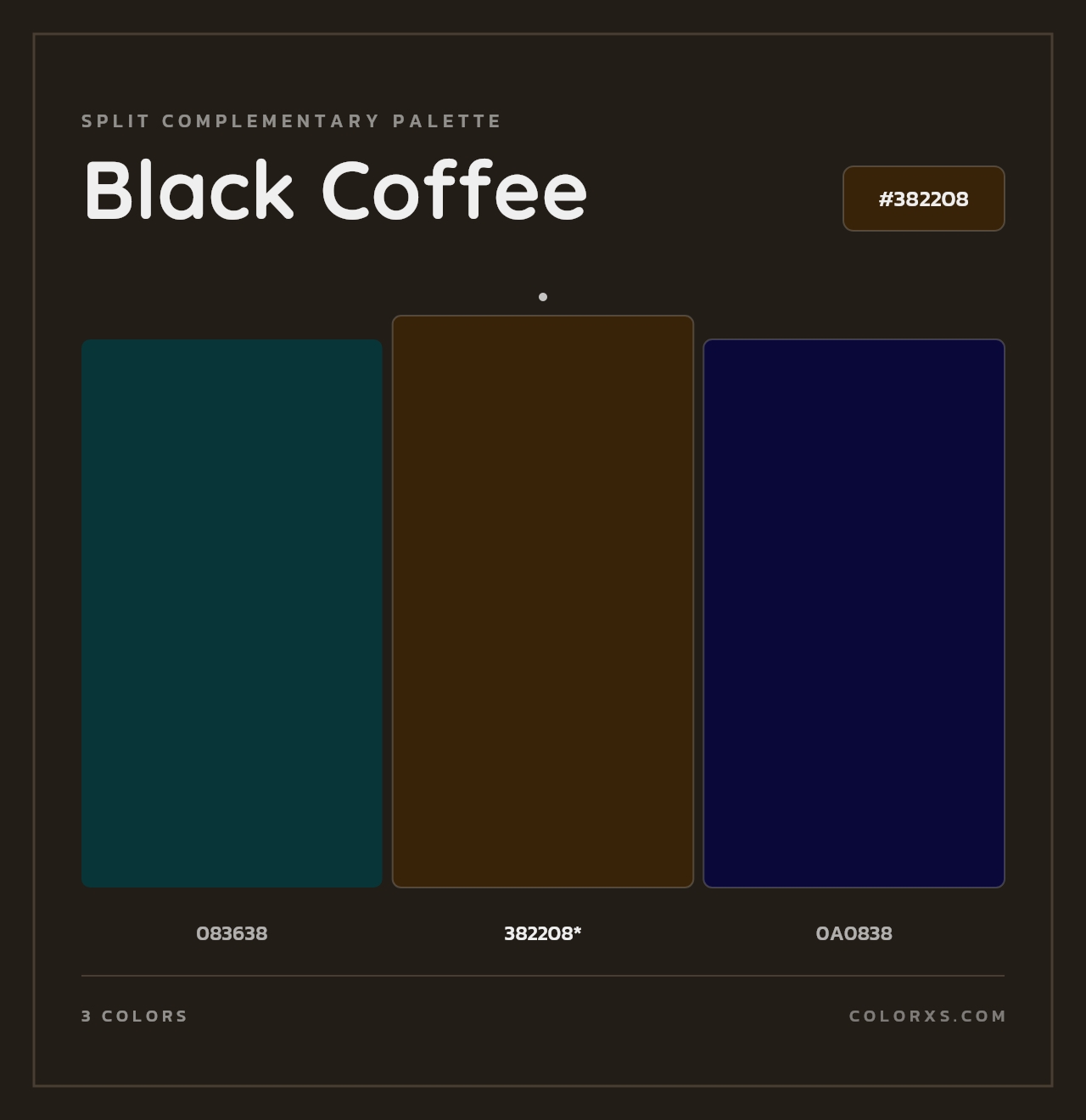 Black Coffee - Split-Complementary Color Palette