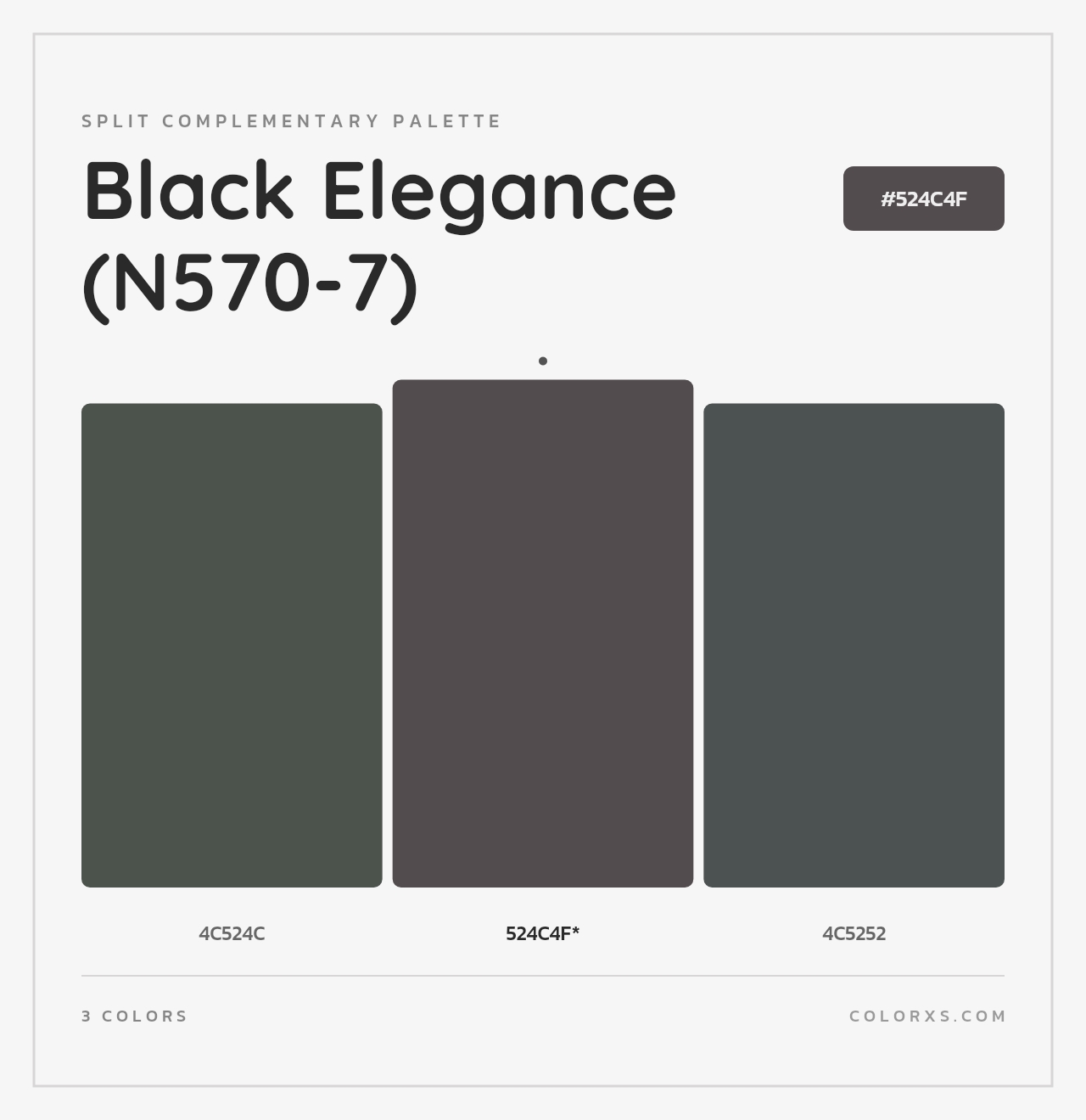 Black Elegance (N570-7) - Split-Complementary Color Palette