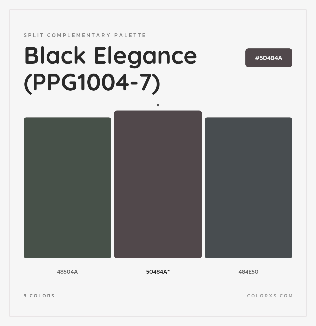 Black Elegance (PPG1004-7) - Split-Complementary Color Palette