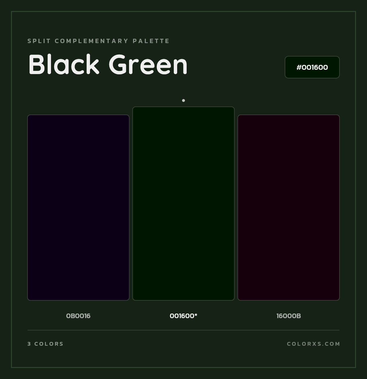 Black Green - Split-Complementary Color Palette
