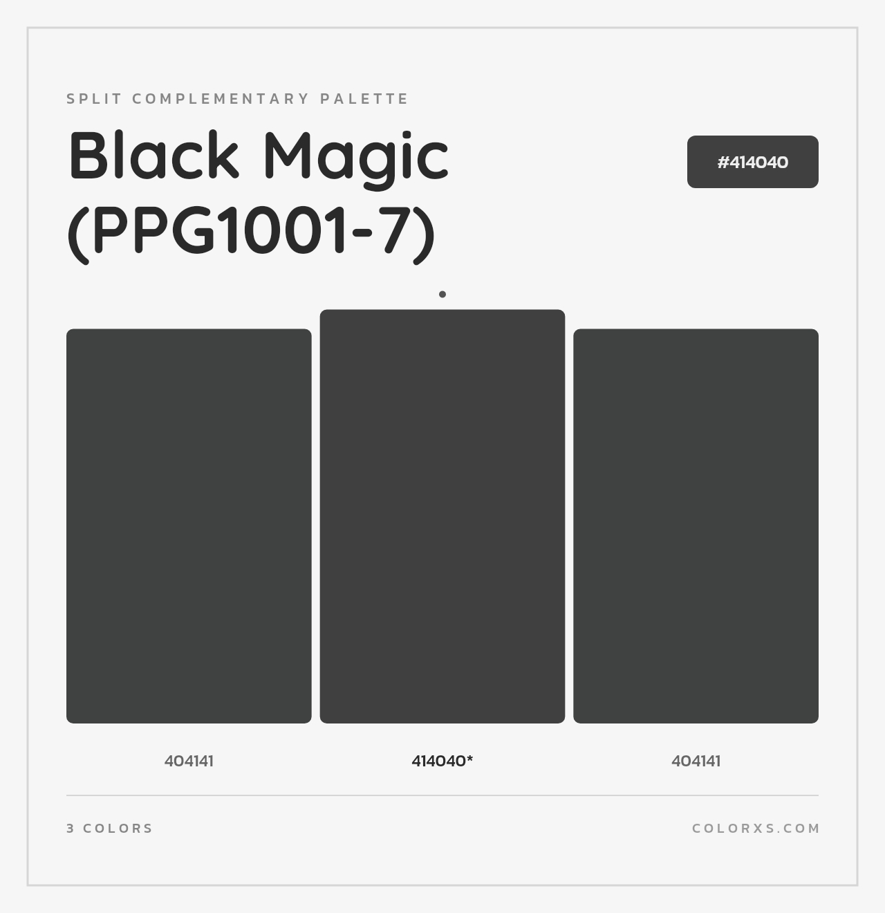 Black Magic (PPG1001-7) - Split-Complementary Color Palette