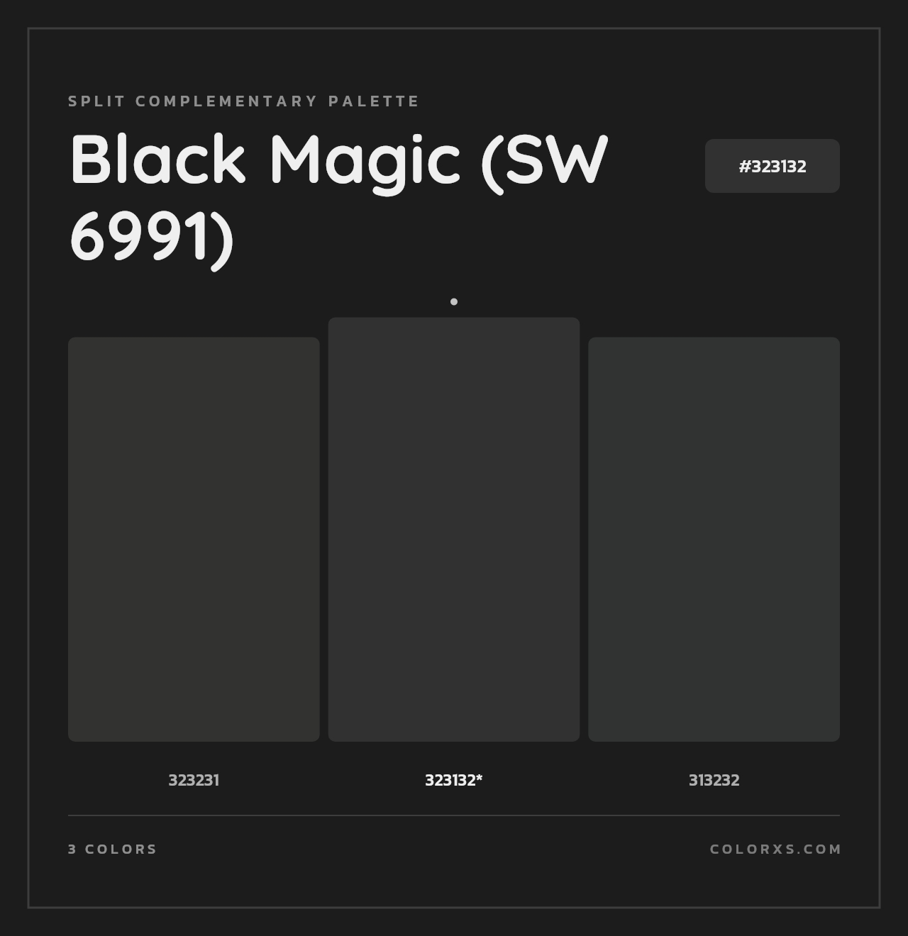 Black Magic (SW 6991) - Split-Complementary Color Palette