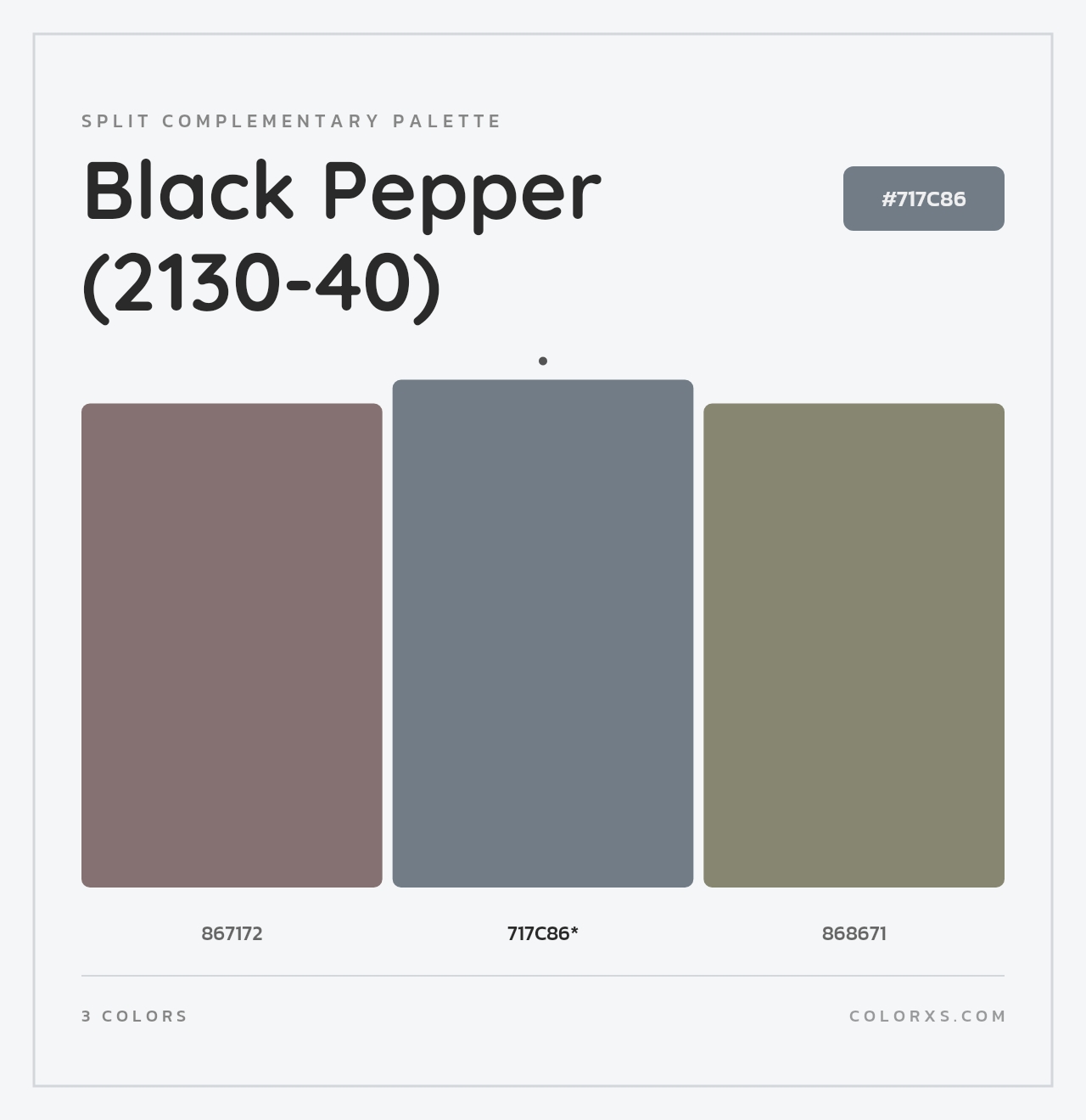 Black Pepper (2130-40) - Split-Complementary Color Palette