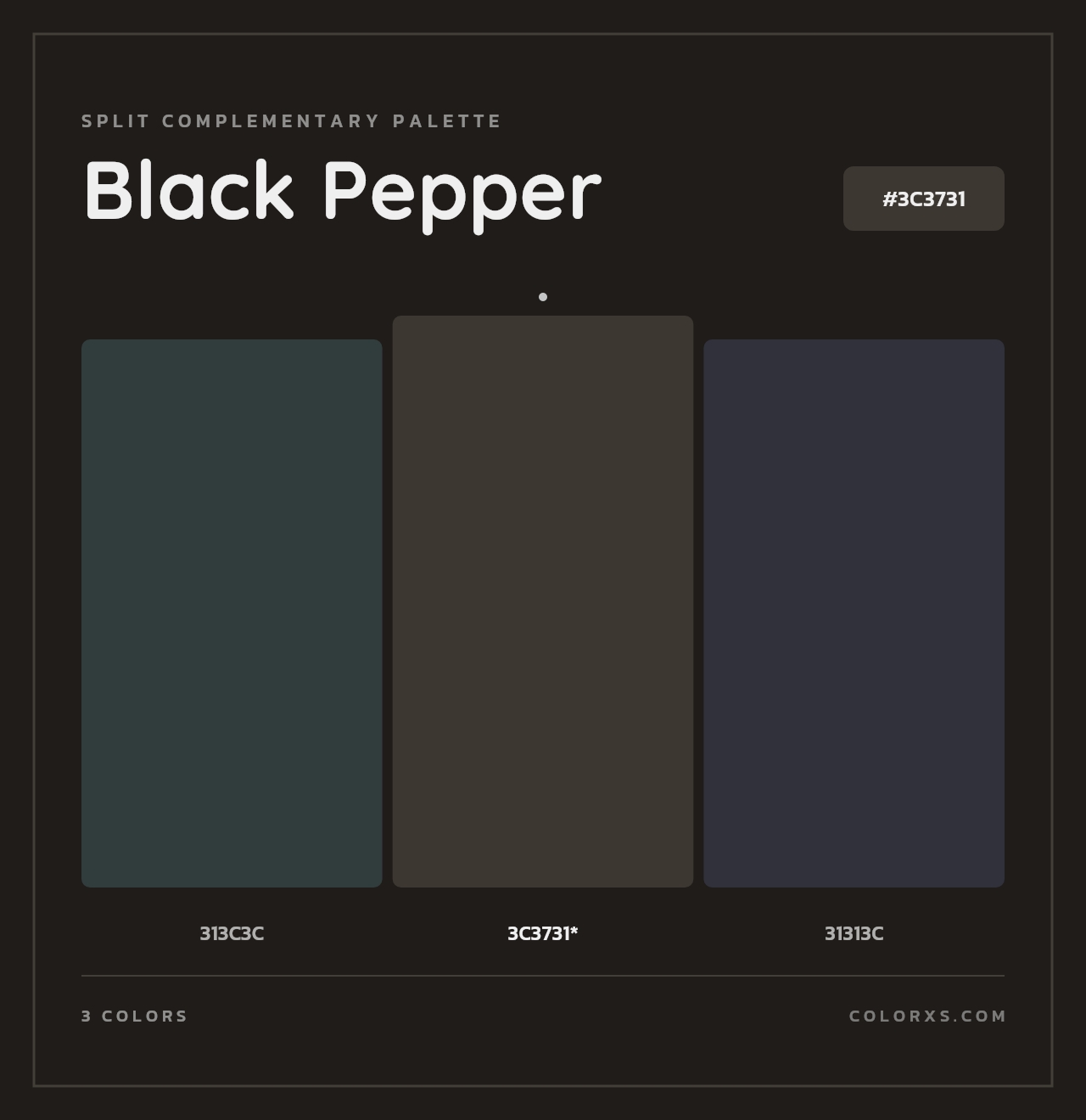 Black Pepper - Split-Complementary Color Palette