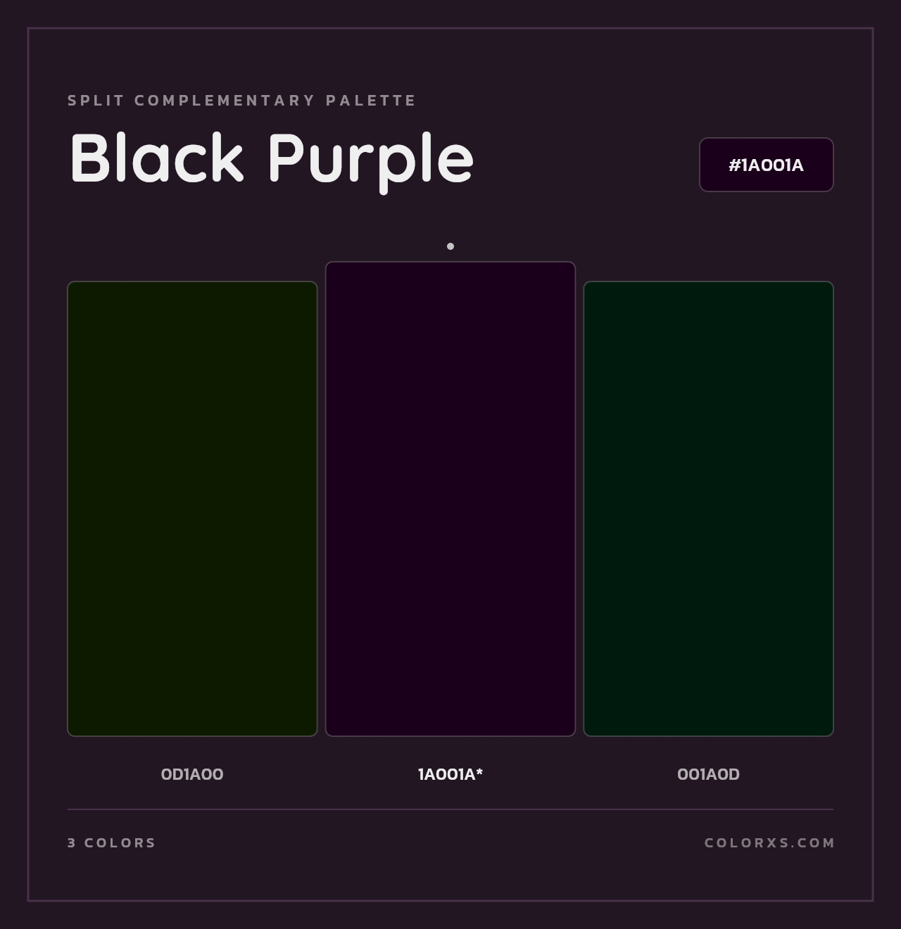 Black Purple - Split-Complementary Color Palette