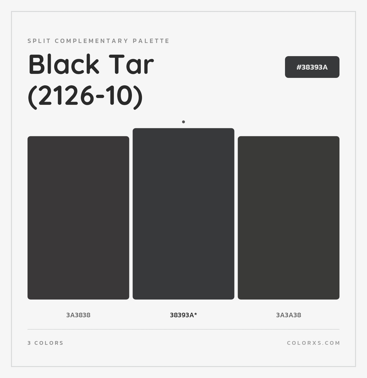 Black Tar (2126-10) - Split-Complementary Color Palette
