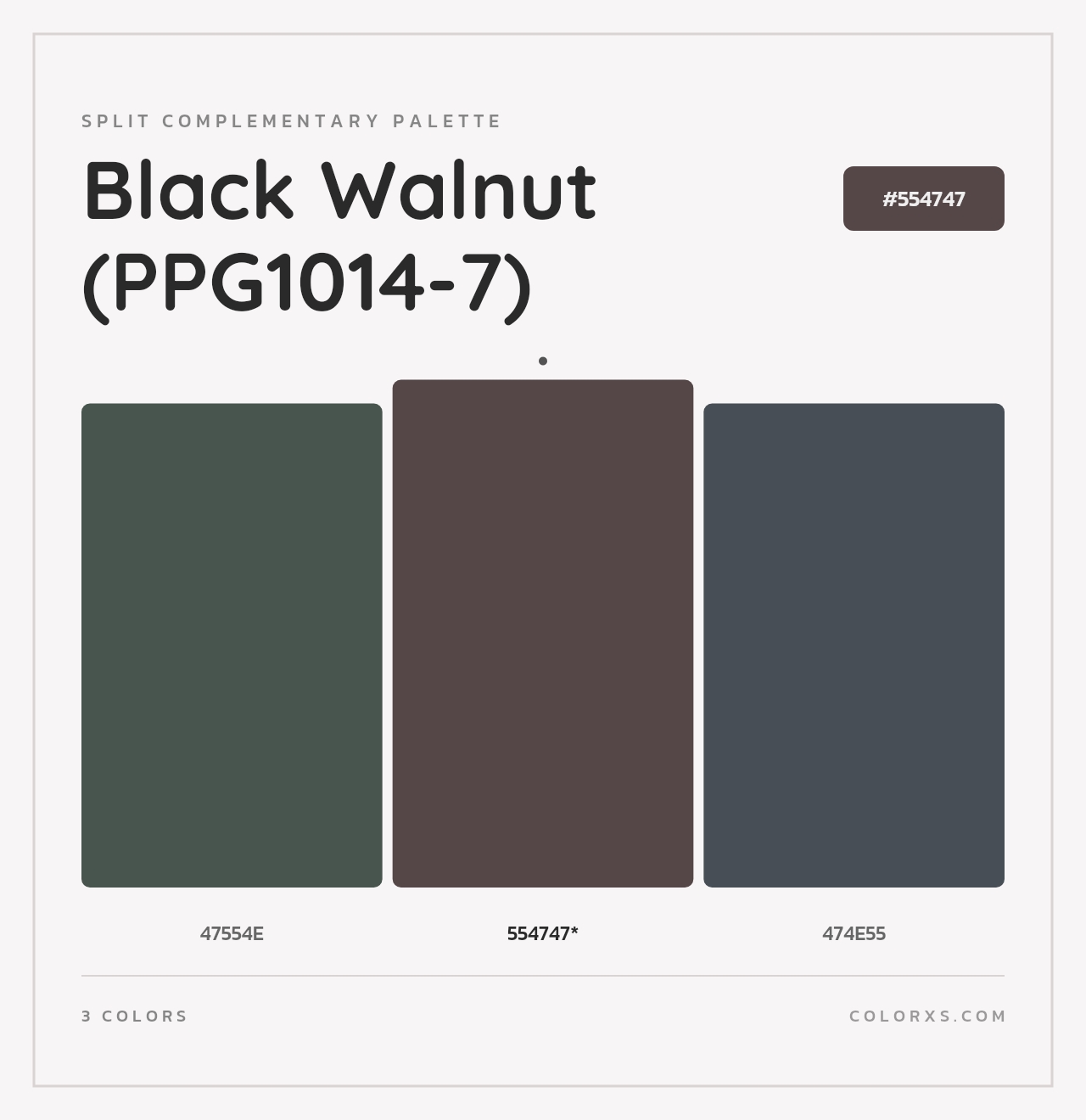 Black Walnut (PPG1014-7) - Split-Complementary Color Palette