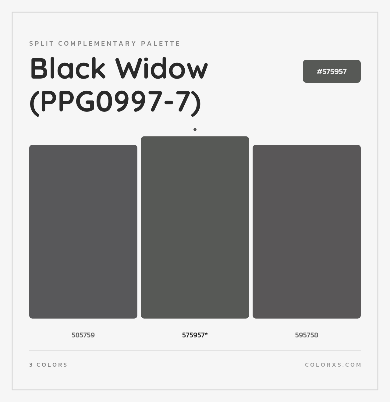 Black Widow (PPG0997-7) - Split-Complementary Color Palette