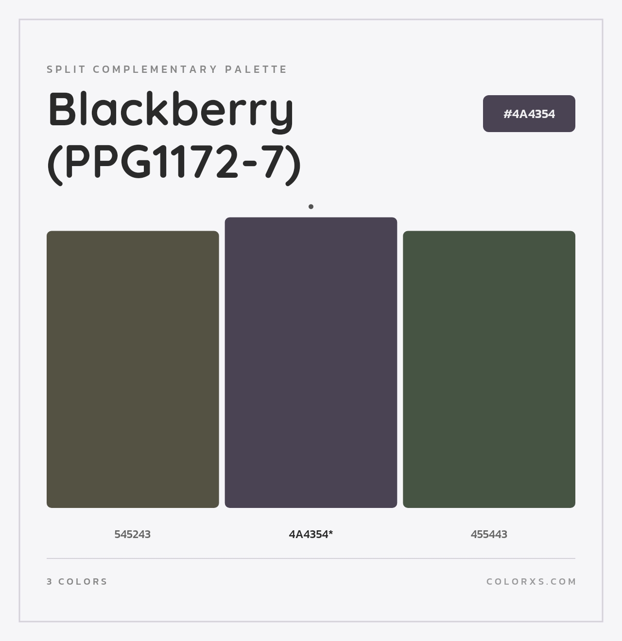 Blackberry (PPG1172-7) - Split-Complementary Color Palette