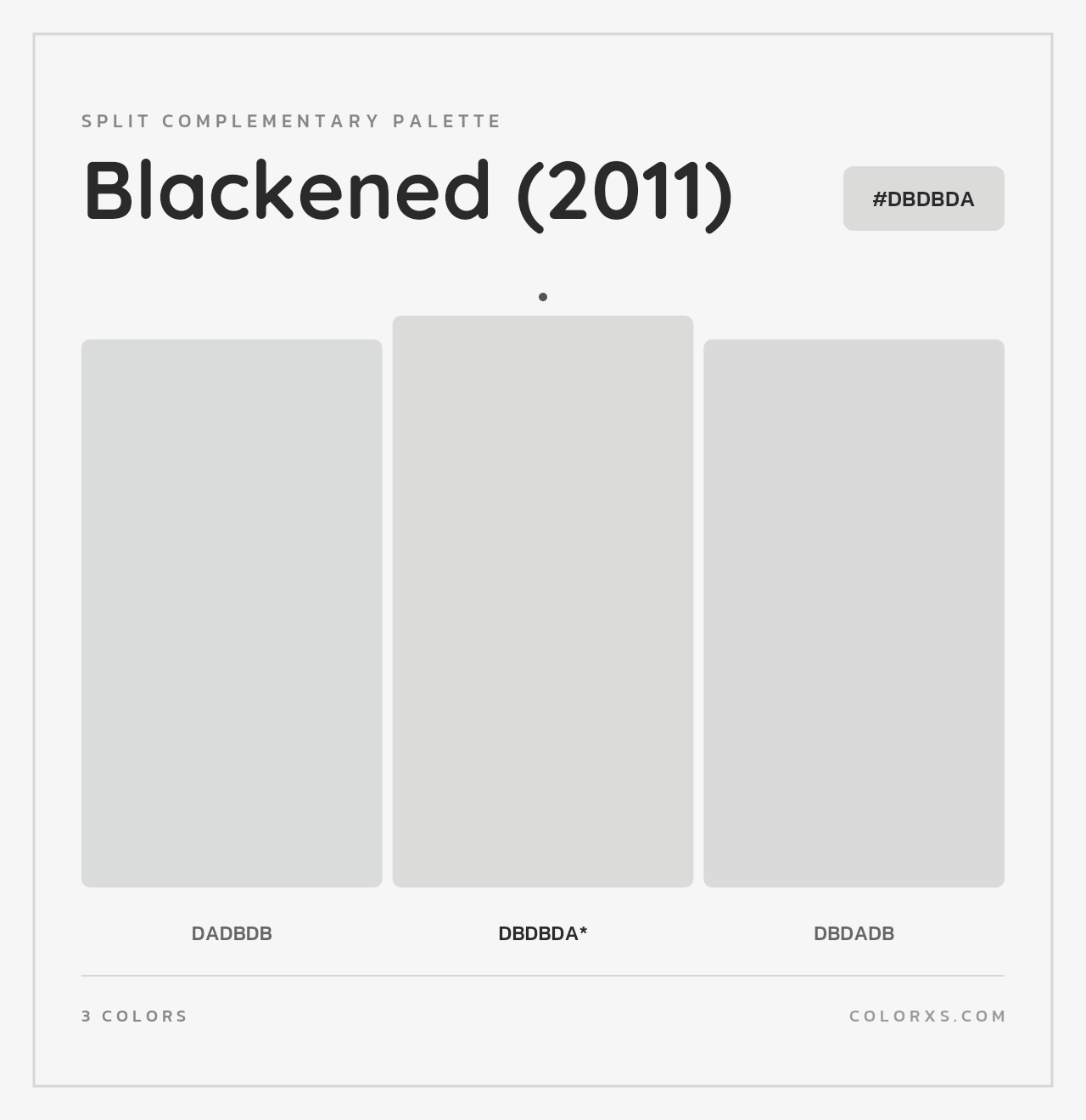 Blackened (2011) - Split-Complementary Color Palette