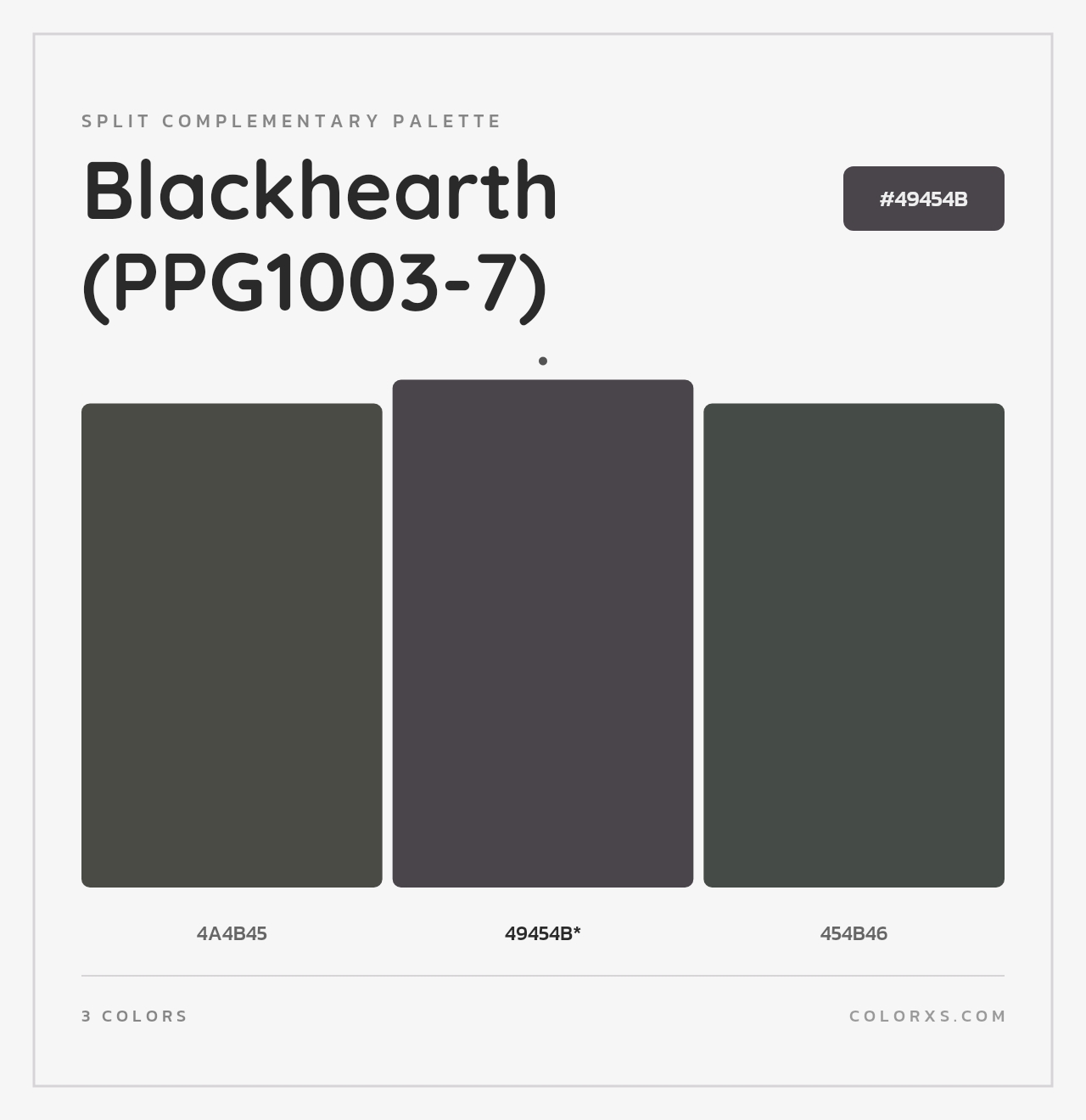 Blackhearth (PPG1003-7) - Split-Complementary Color Palette