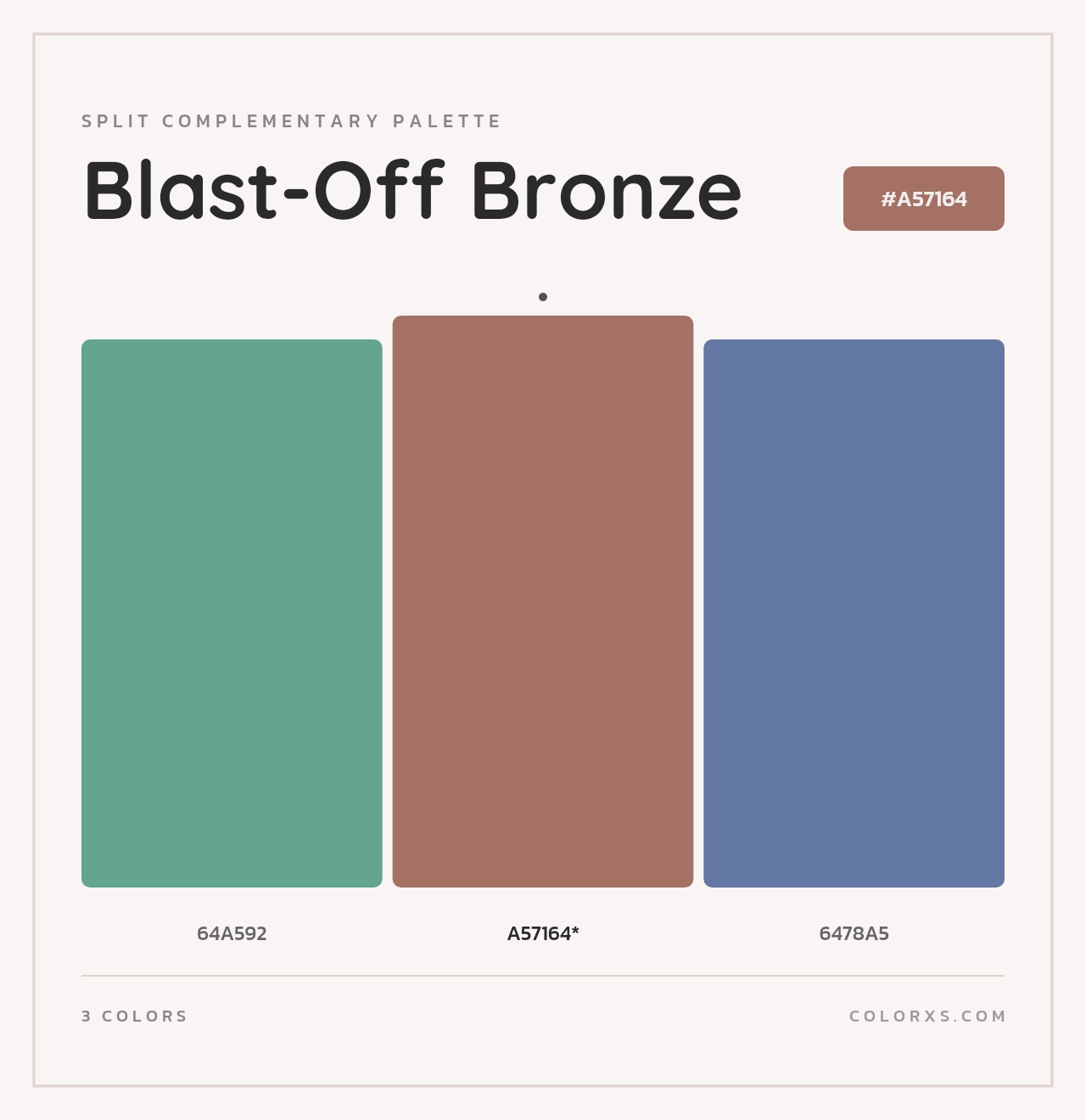 Blast-Off Bronze - Split-Complementary Color Palette